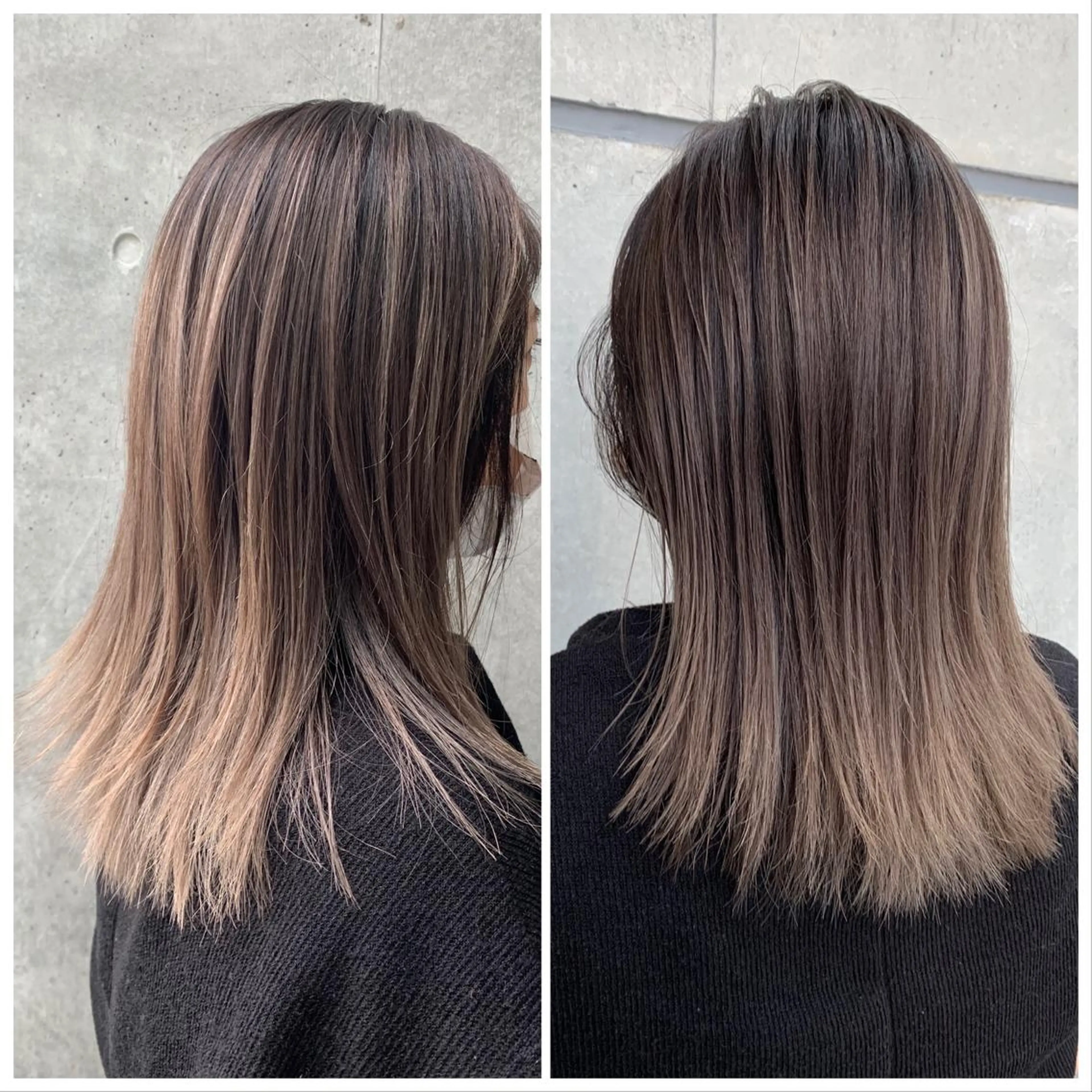 セミロング ハイライト レイヤーカット トリートメント 🔍髪質改善診断🔎 長山 シュンスケのヘアスタイル