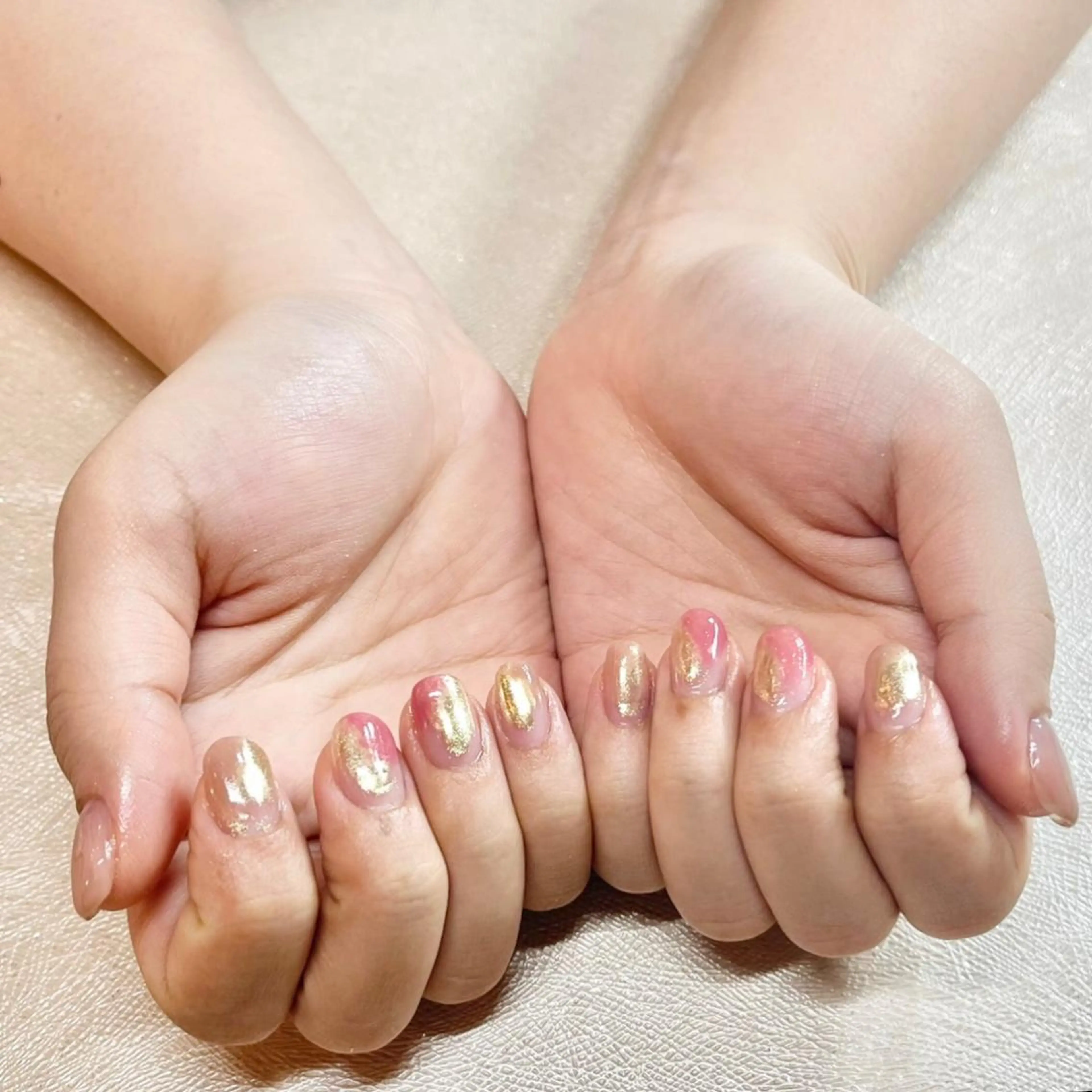 ネイル アートネイル クリアネイル ミラーネイル ニュアンスネイル ピンク Vogustys Nail 山田のネイルデザイン