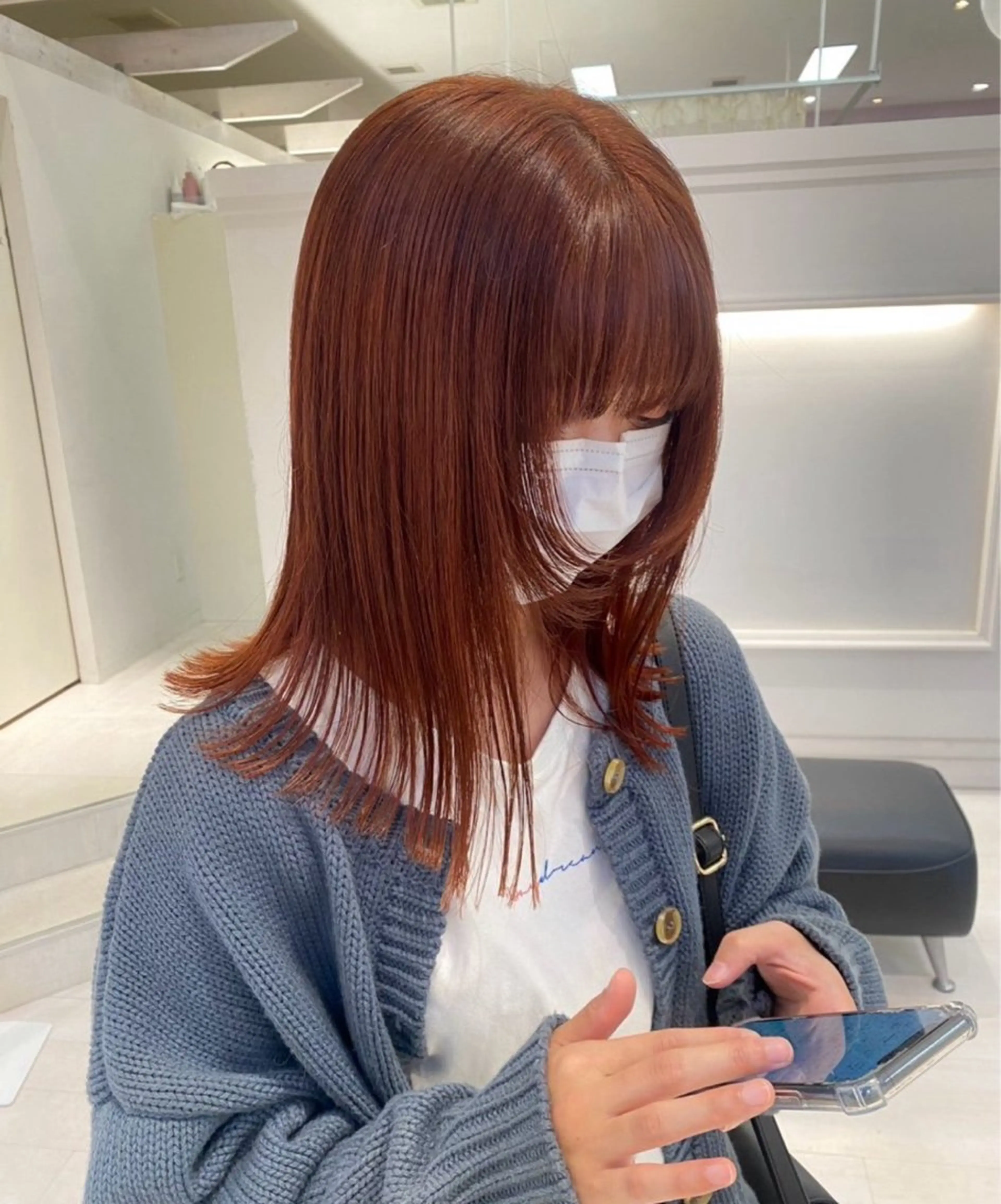 ミディアム カラー ブリーチ オレンジ 今井 愛歩のマツエク・マツパデザイン