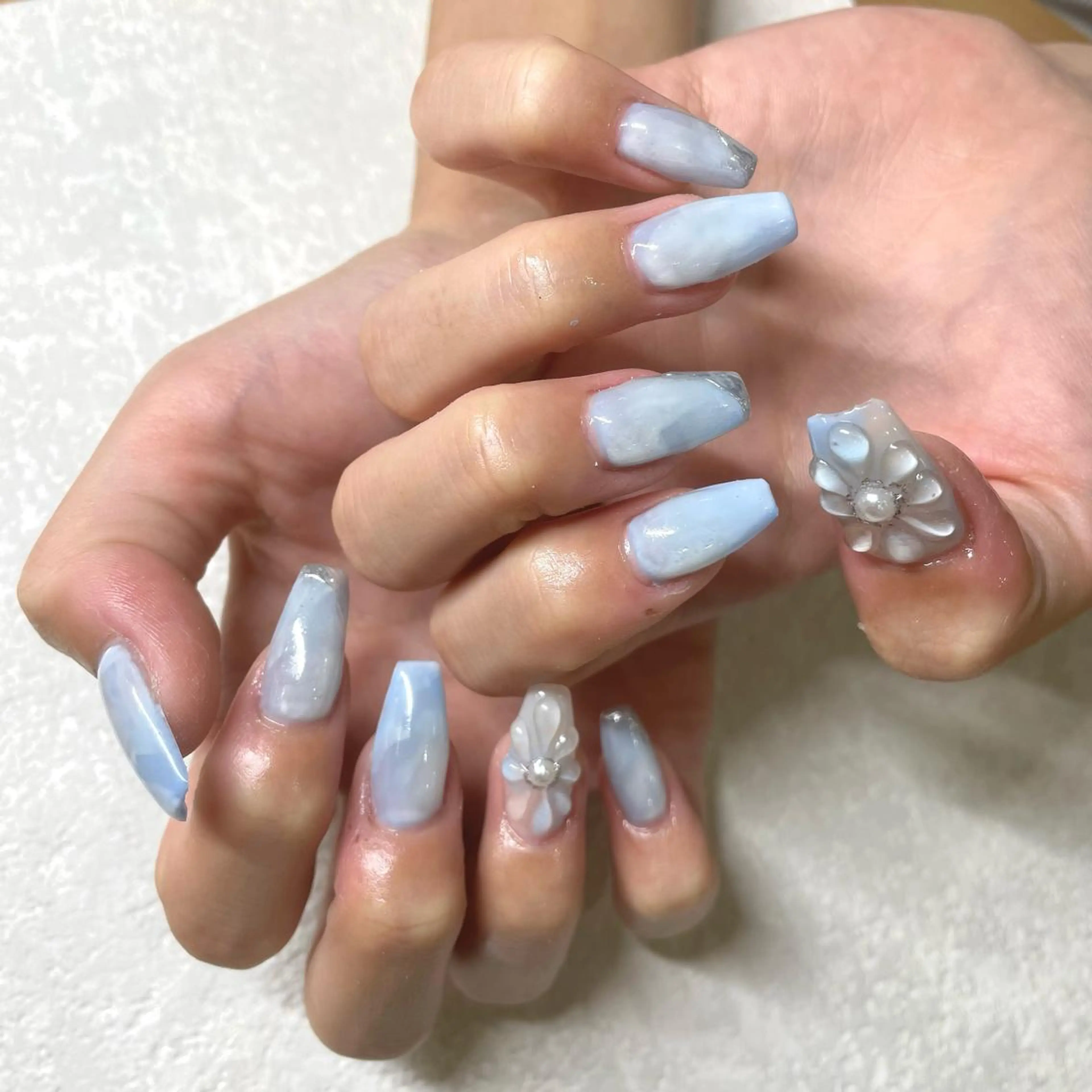 ネイル ブルー ハンドネイル Lisia salonのネイルデザイン