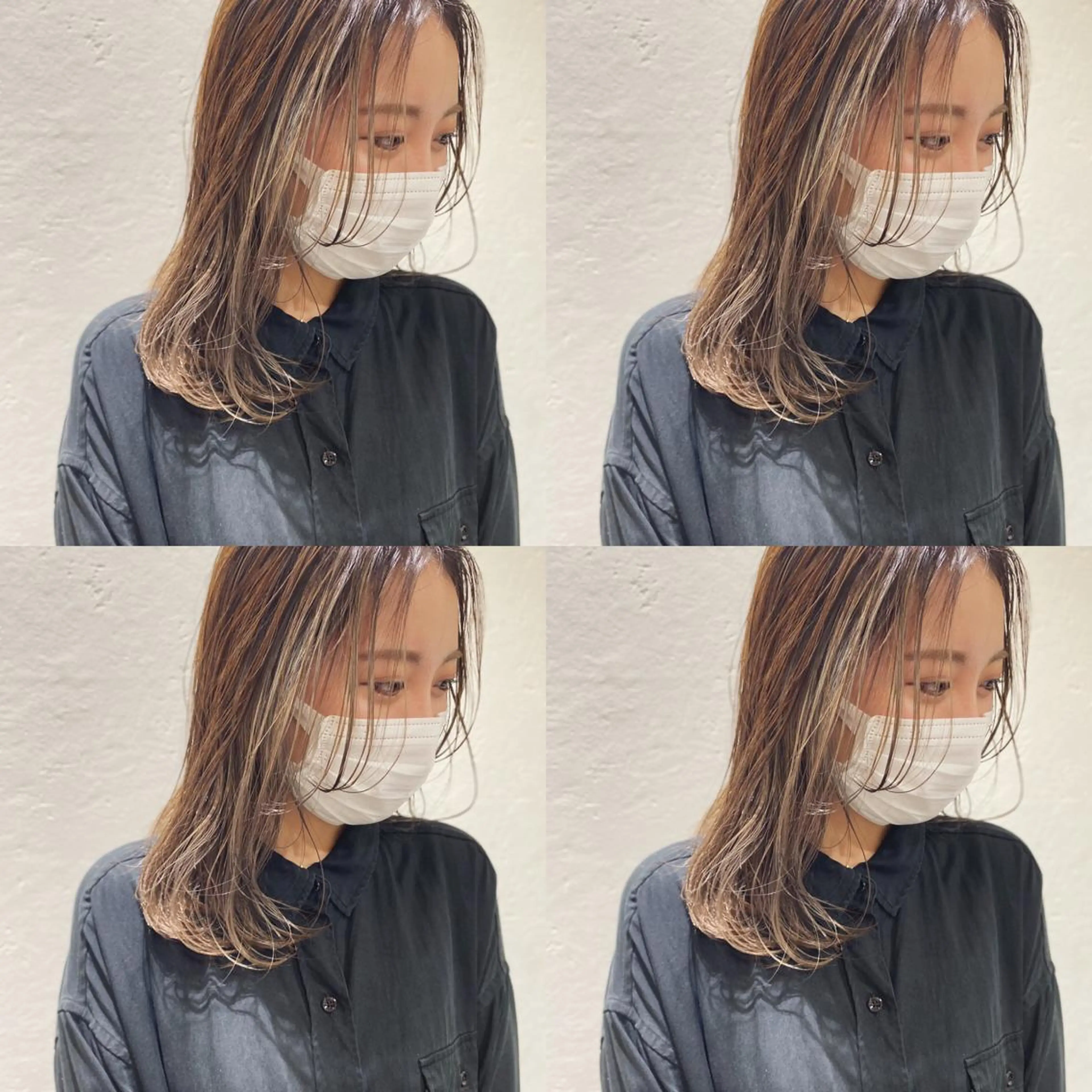 セミロング パーマ ヘアアレンジ ミストバング 竹内啓太 ボブのヘアスタイル