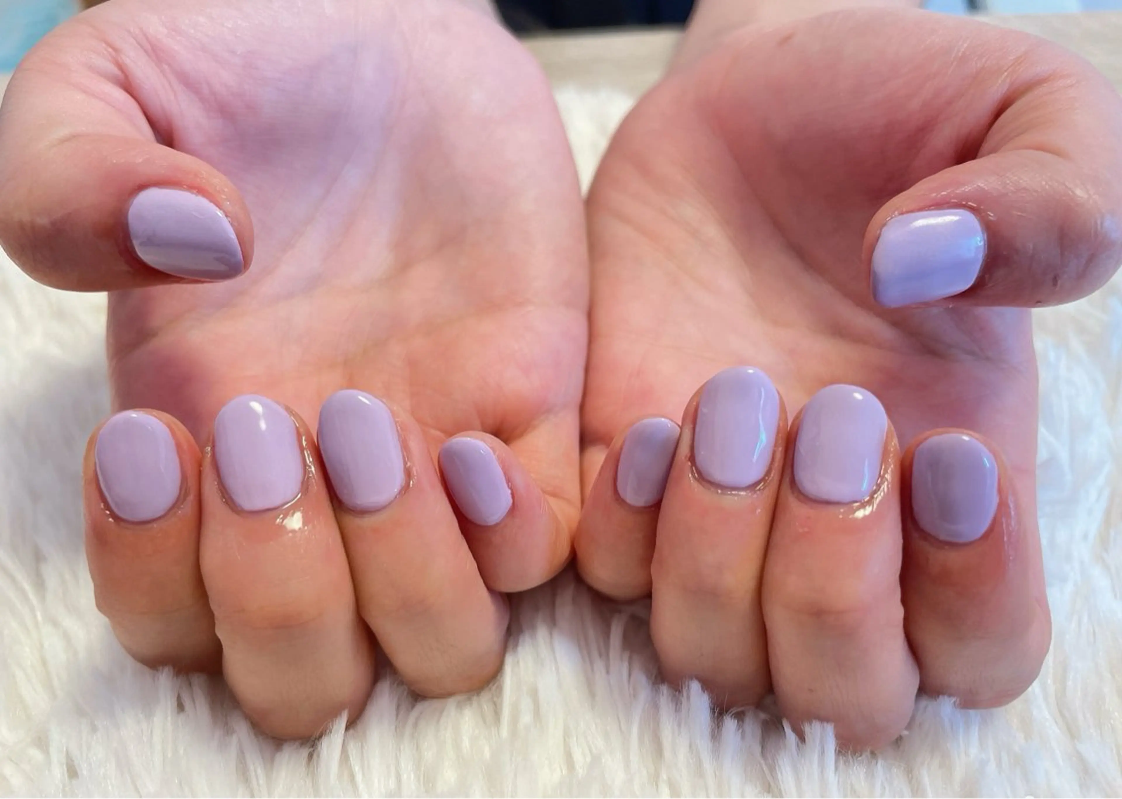 ネイル オフィスネイル ワンカラーネイル パステルネイル パープル ハンドネイル Nail salon Betty❤︎のネイルデザイン