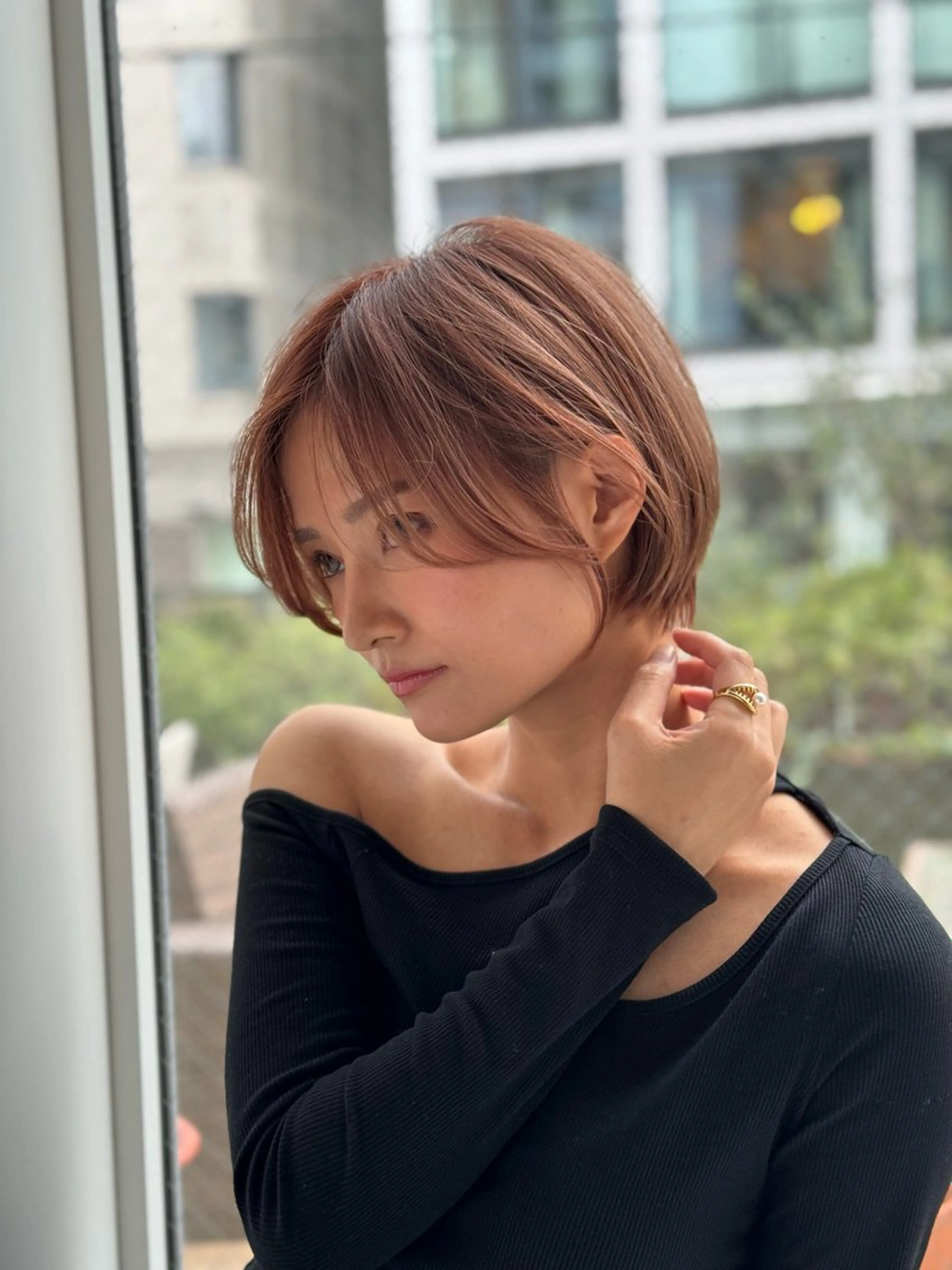 ショート ショートヘア 高島大登/顔周り /ミルクティーのヘアスタイル