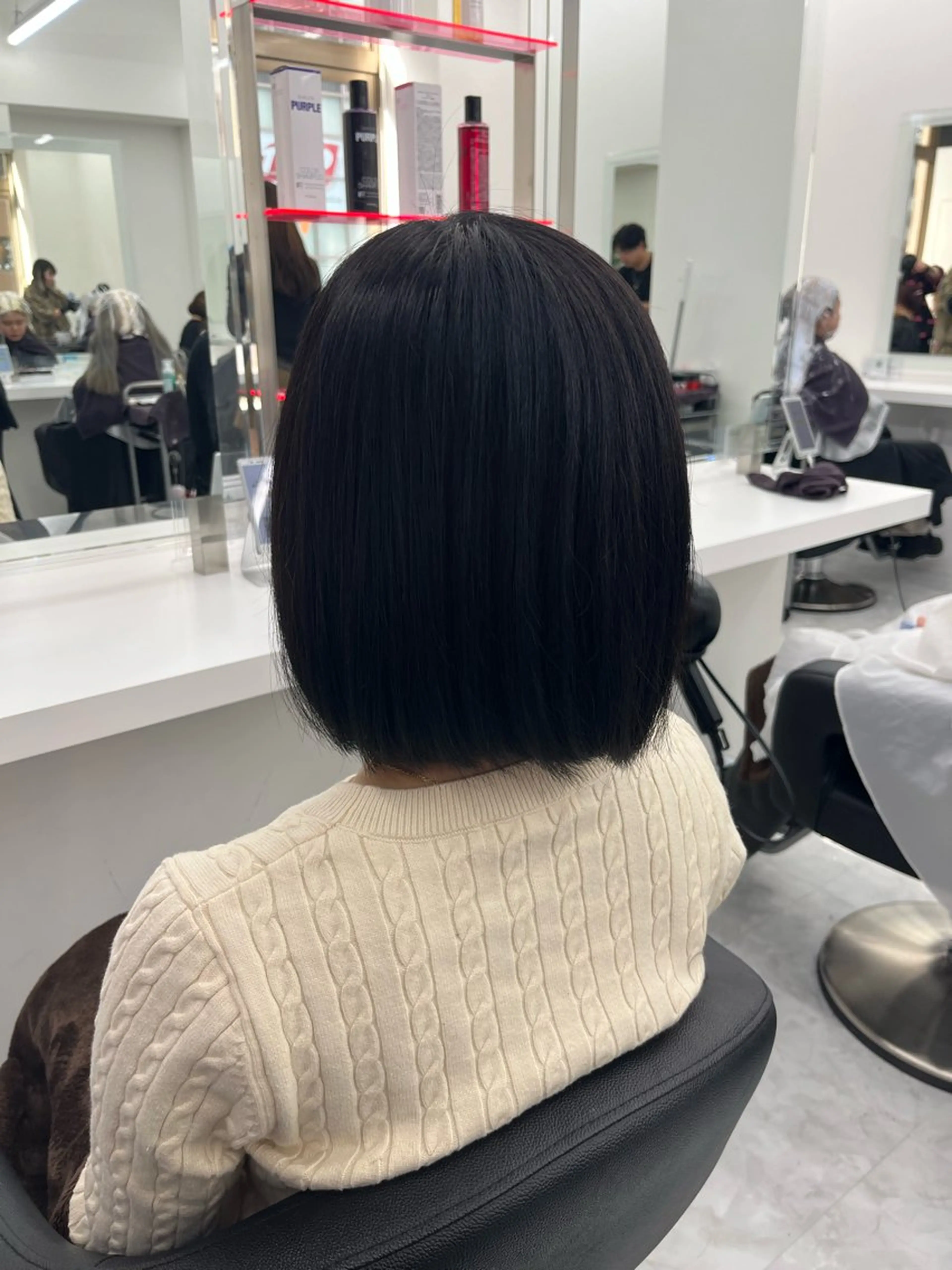 ショート カラー 黒髪 ブルーカラー ブルーブラック 💖トレンド夏 カラー💖FUTAのヘアスタイル