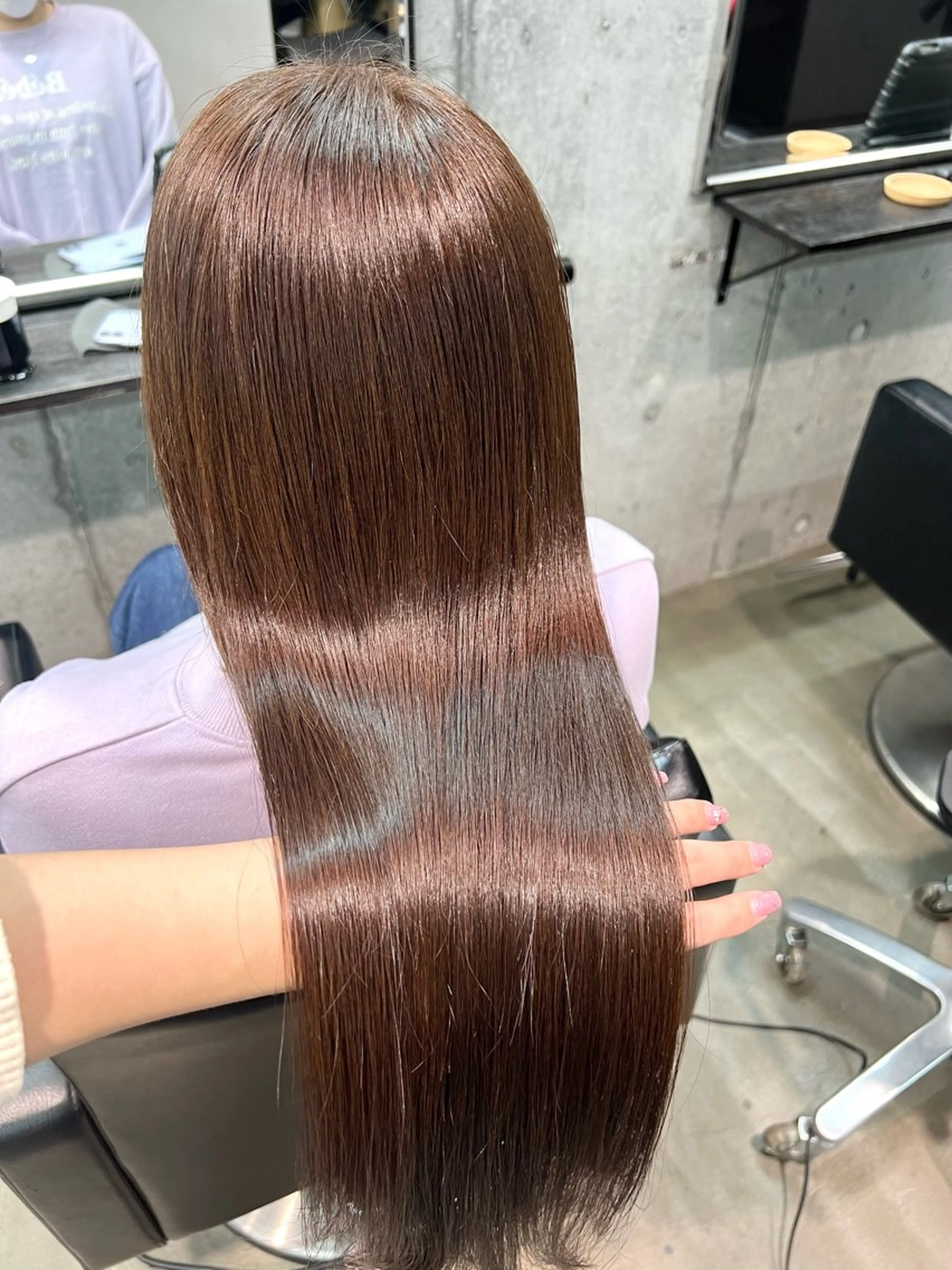 ロング カラー アクアカラー ブラウンカラー 髪質改善 トリートメント カット ヘアカラー トリートメント 透明感カラー ✨ 韓国艶髪💗菅原のヘアスタイル