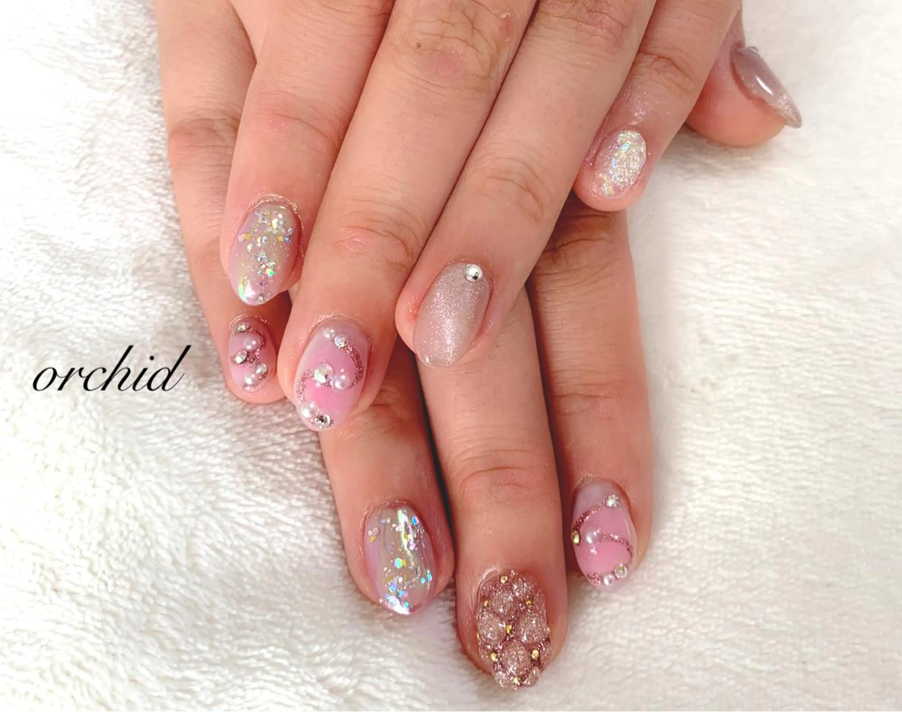 ネイル ハンドネイル orchid ♡オーキッドのネイルデザイン