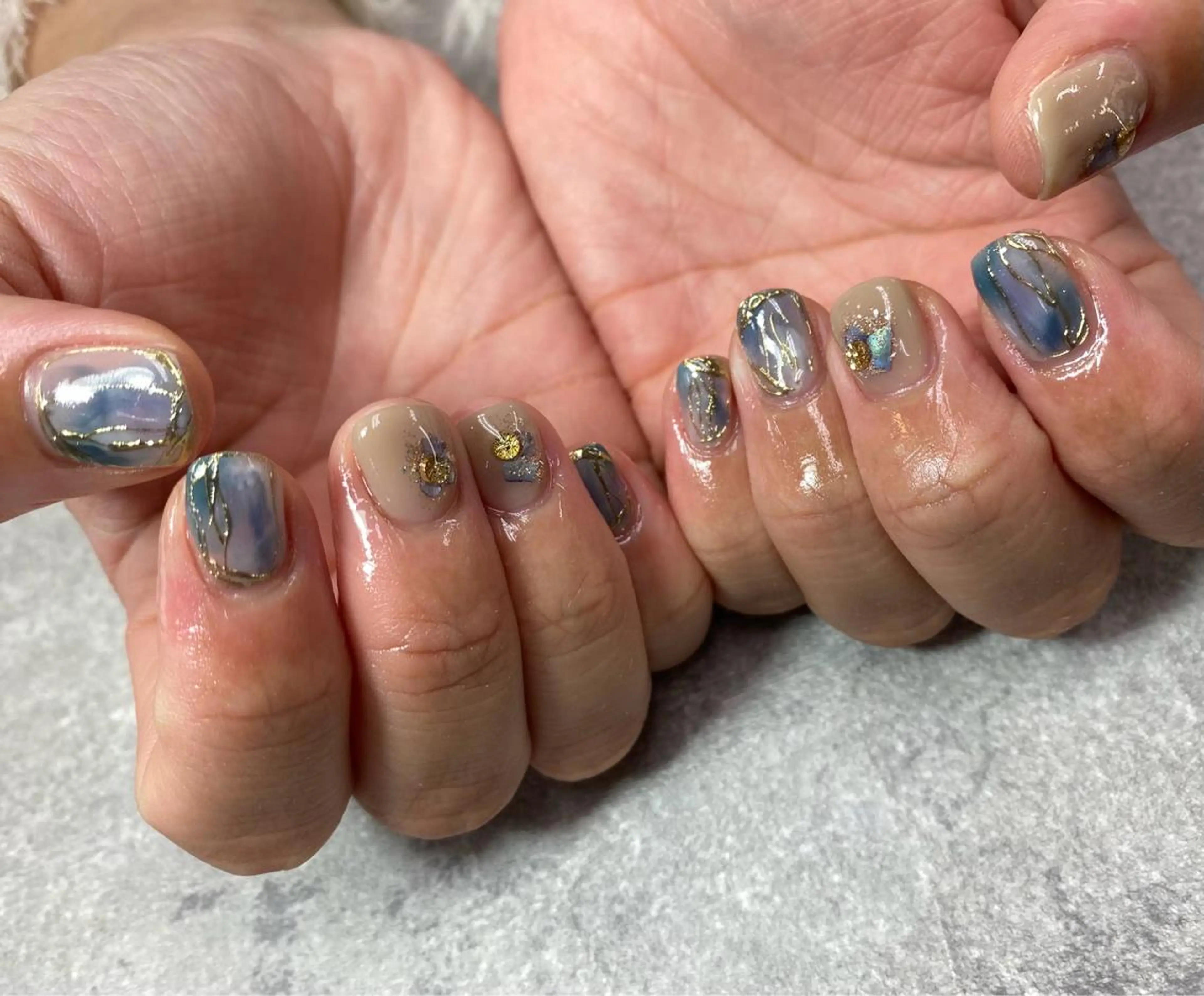 ネイル アートネイル フレンチネイル ジェルネイル ガラスフレンチ グラデーション ハンドネイル ハンドケア FASTNAIL PLUS 新宿店のネイルデザイン