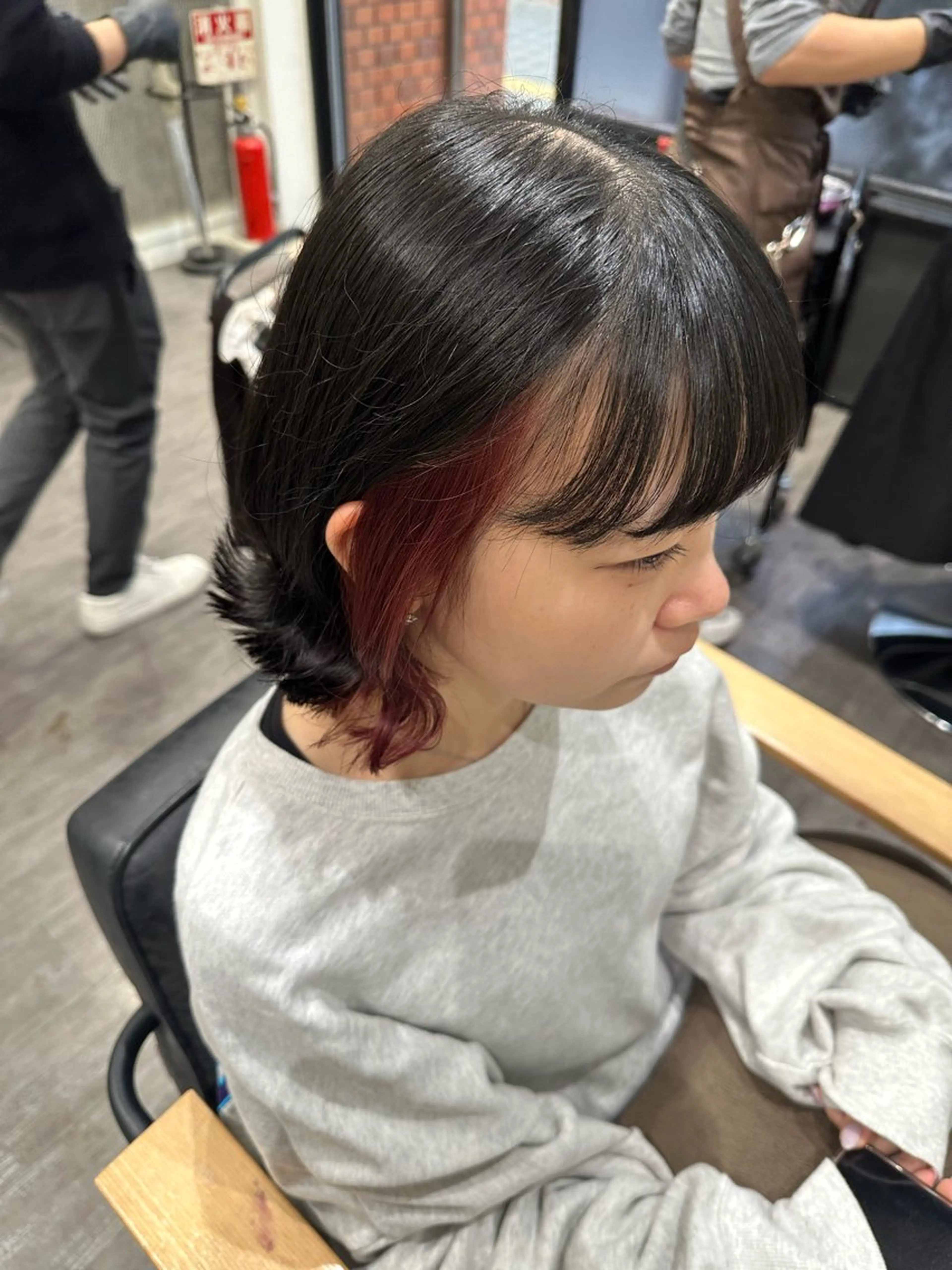 ミディアム カラー レッドカラー ヘアカラー トリートメント 艶髪レイヤー上田 紗也🇰🇷💗のヘアスタイル