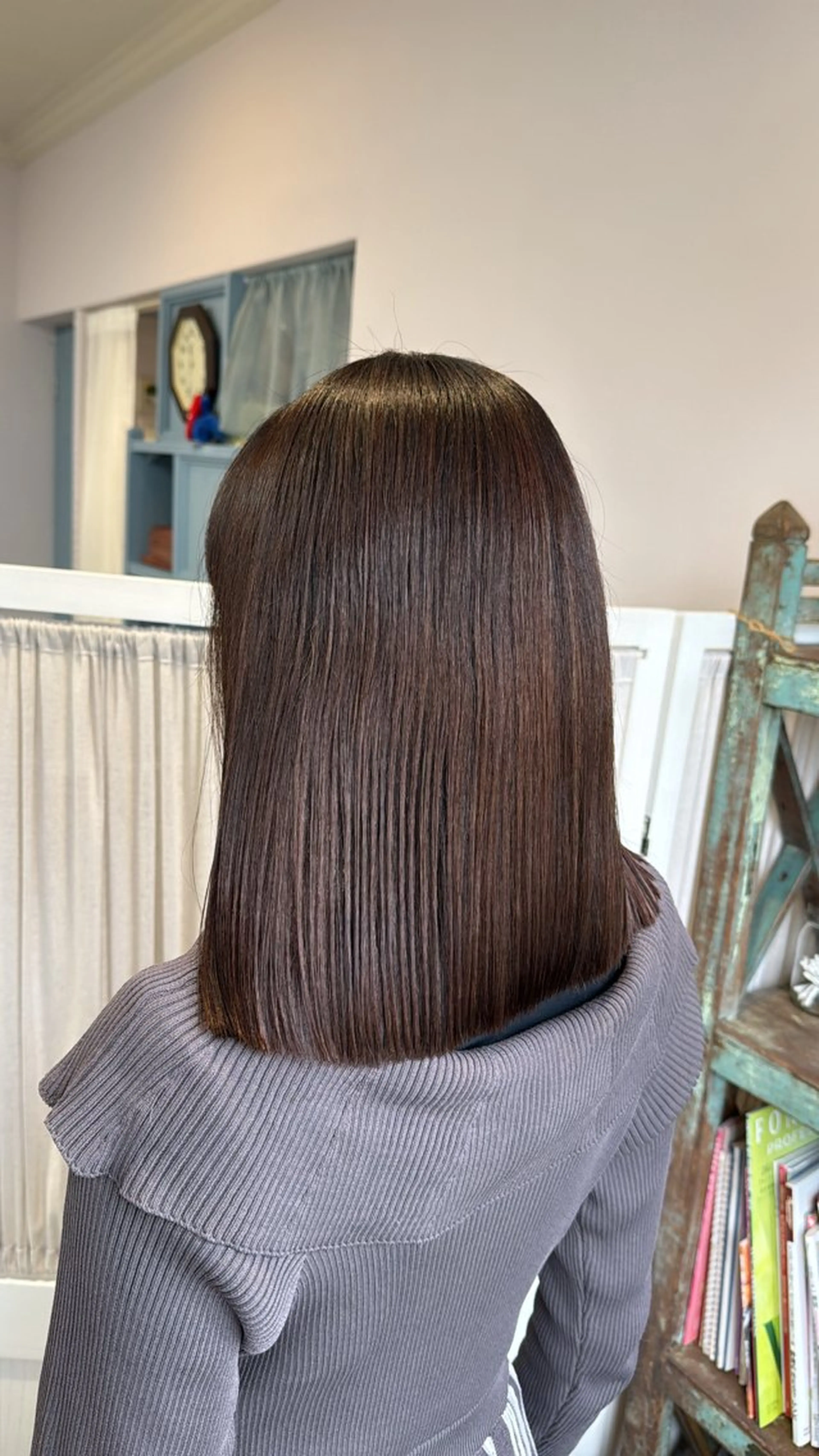 セミロング カラー 縮毛矯正 カット ヘアカラー トリートメント Sakura .のヘアスタイル