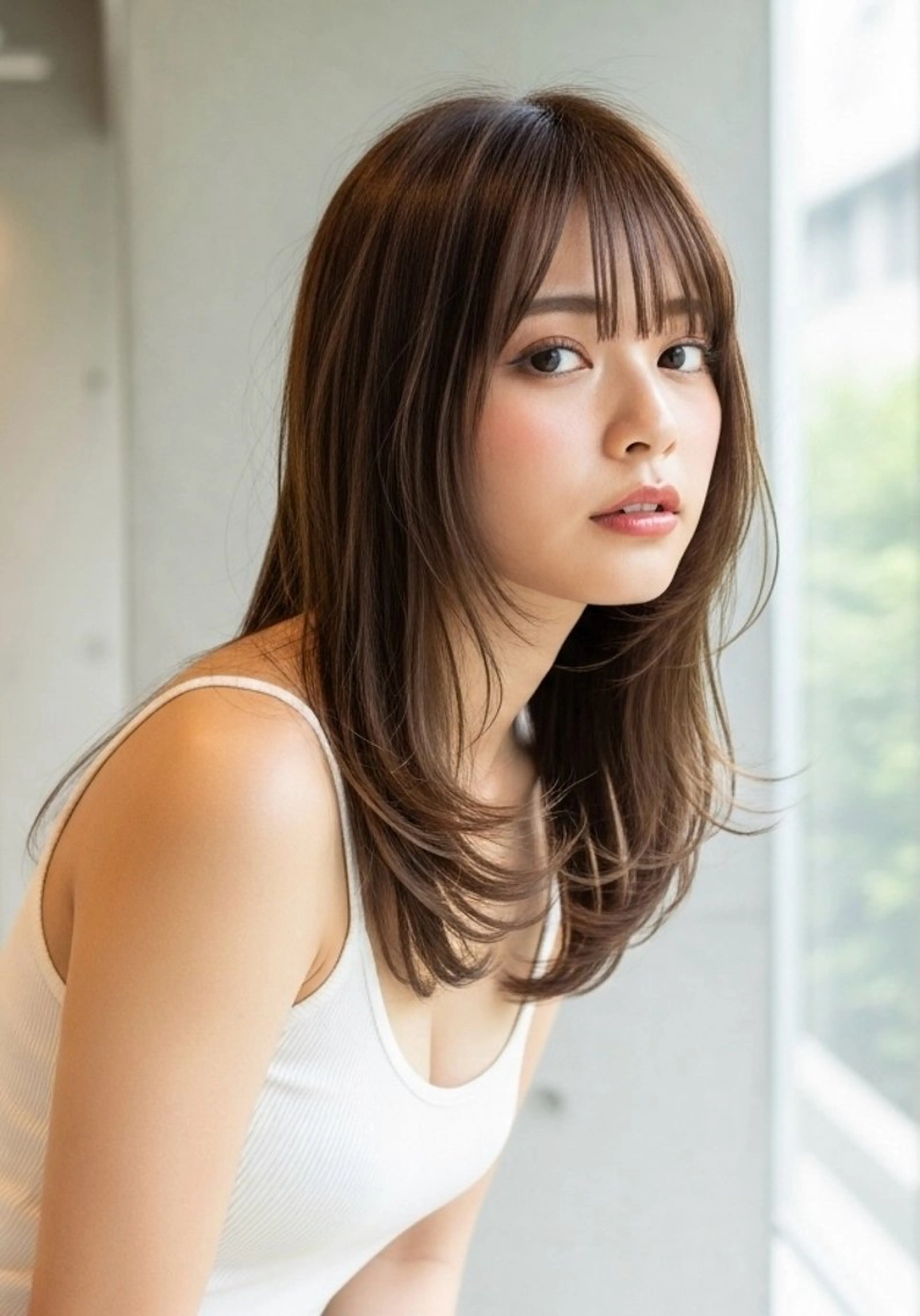 髪質改善 小顔似合わせカット+全体フルカラー+縮毛矯正+美容液TR+内部補修1ステップトリートメントの写真