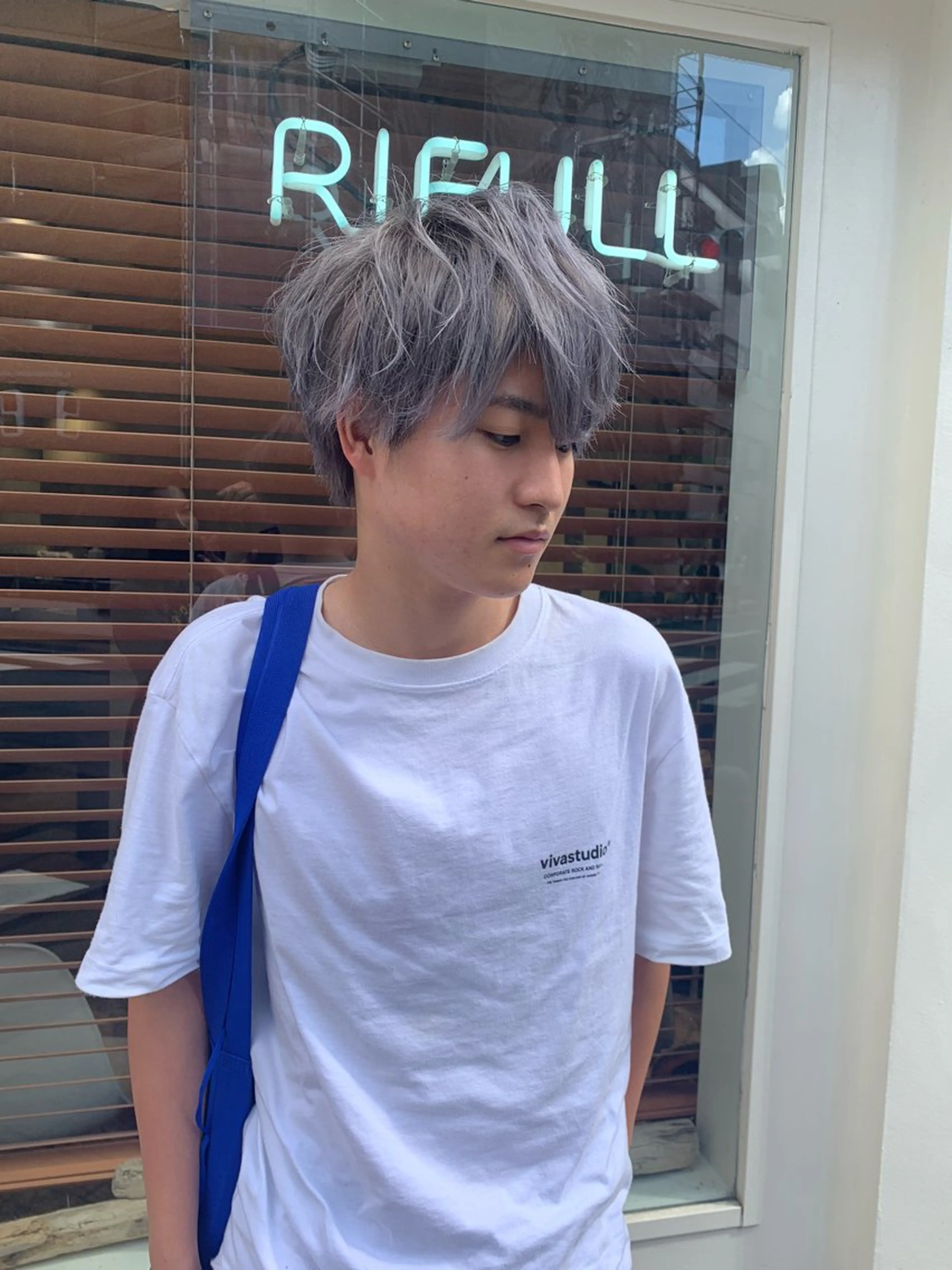 ショート カラー アッシュ ヘアカラー 園田 将士のヘアスタイル