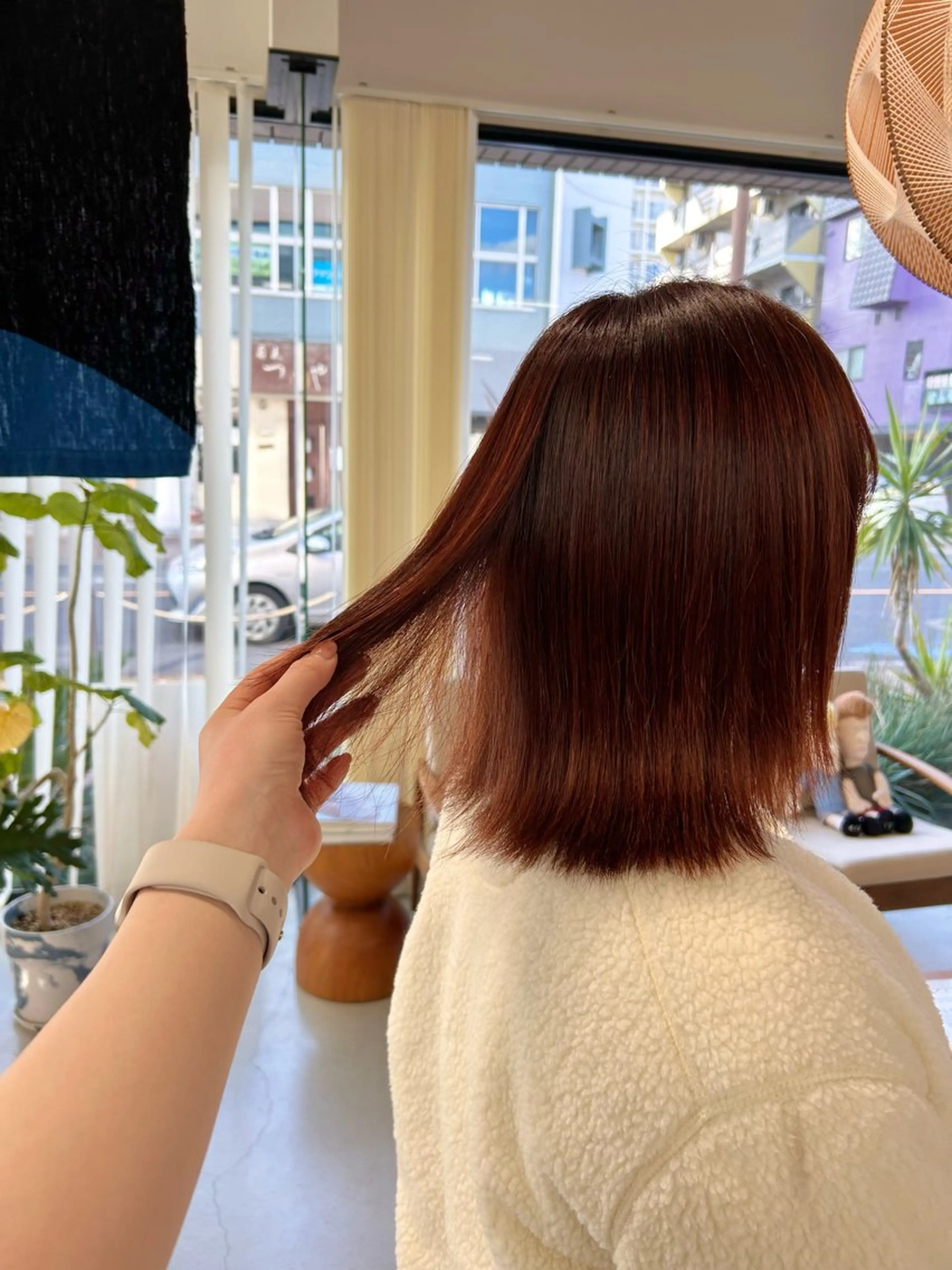 カラー ブラウンカラー ハイライトカラー オレンジ オレンジブラウン 藤原 あかりのヘアスタイル