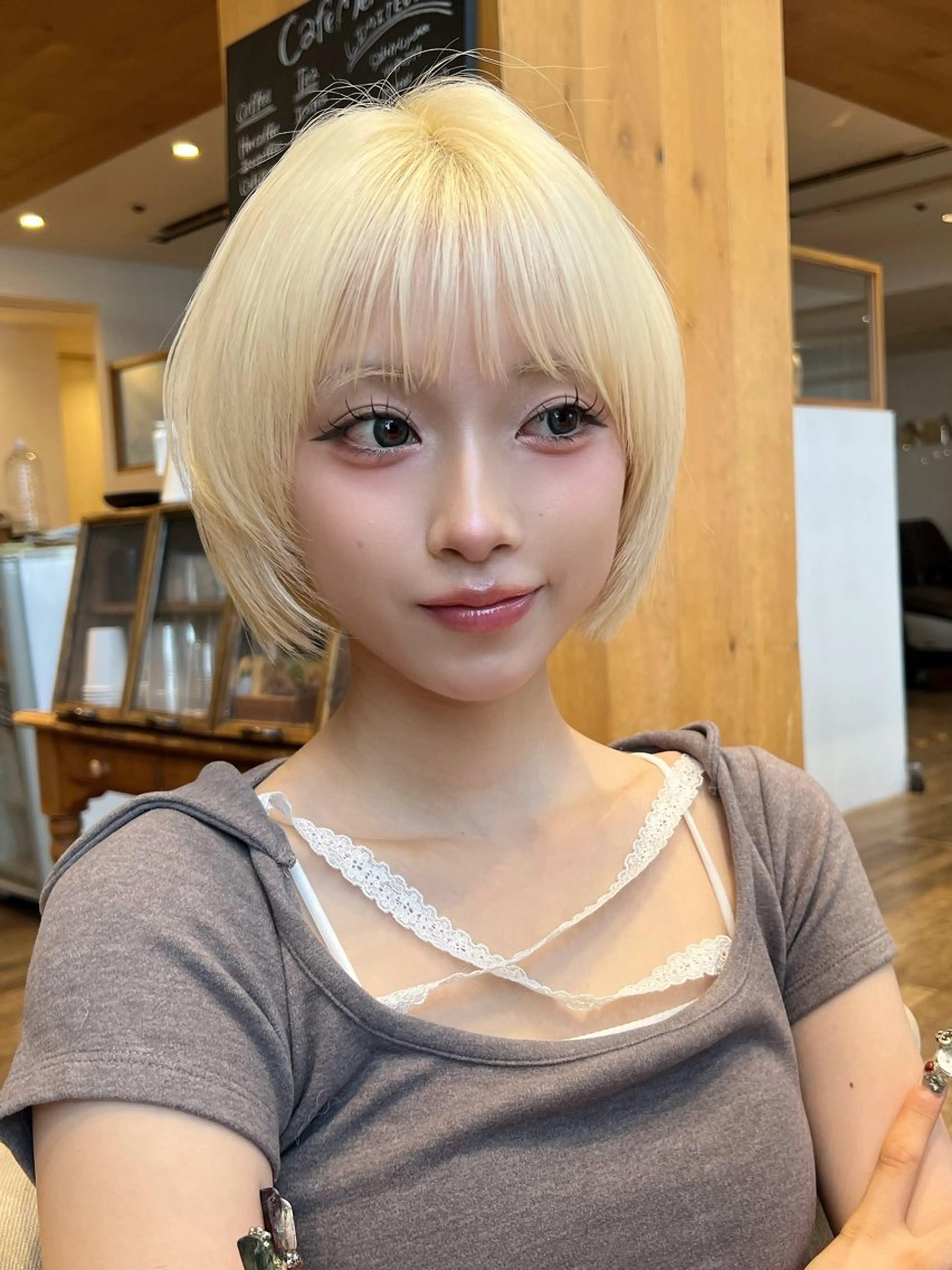 ショート カラー ボブ 似合わせカット 望月威吹/表参道/カ ットモデル/似合わせのヘアスタイル
