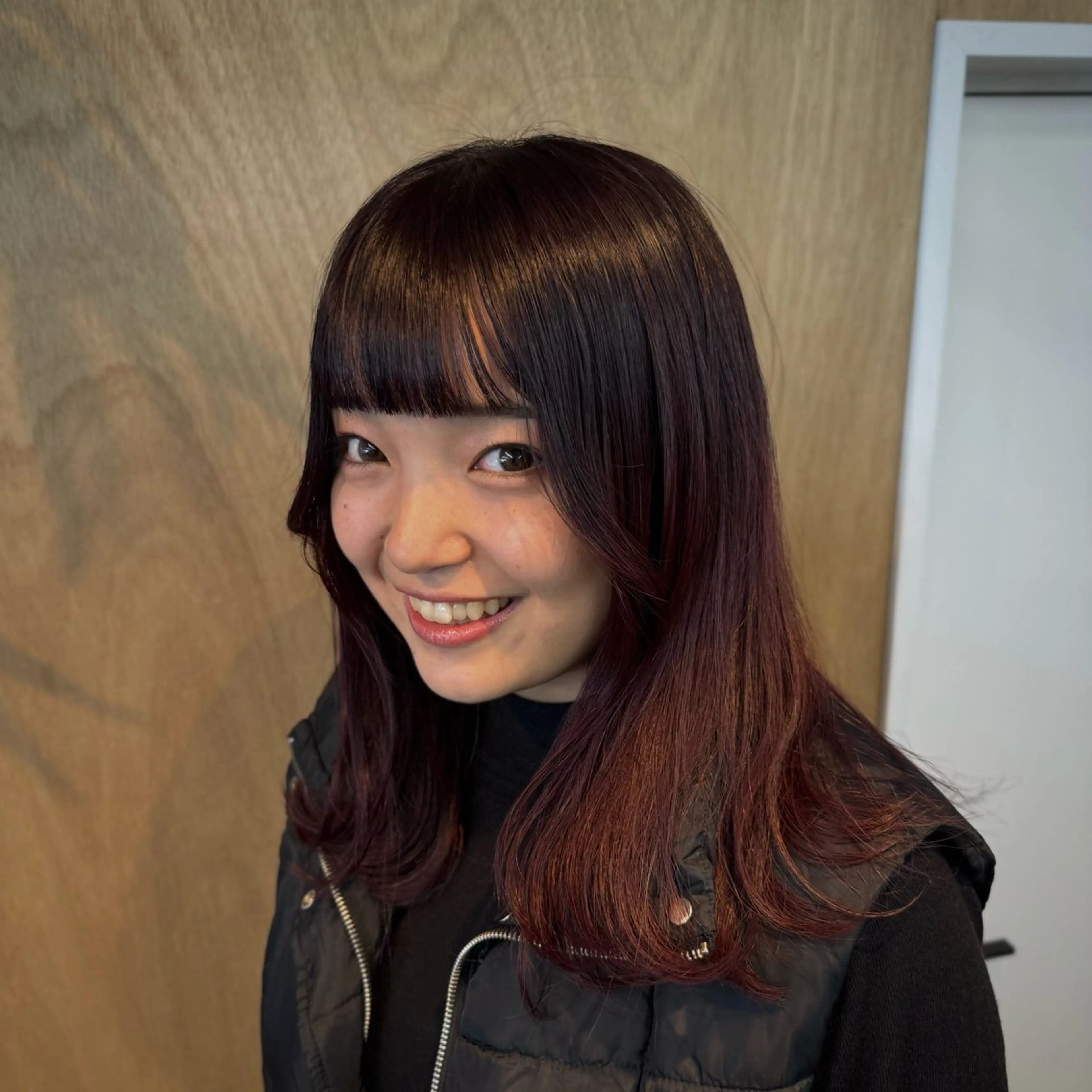 ミディアム カット ヘアカラー トリートメント INORI🐳/艶カ ラー/レイヤーカットのヘアスタイル