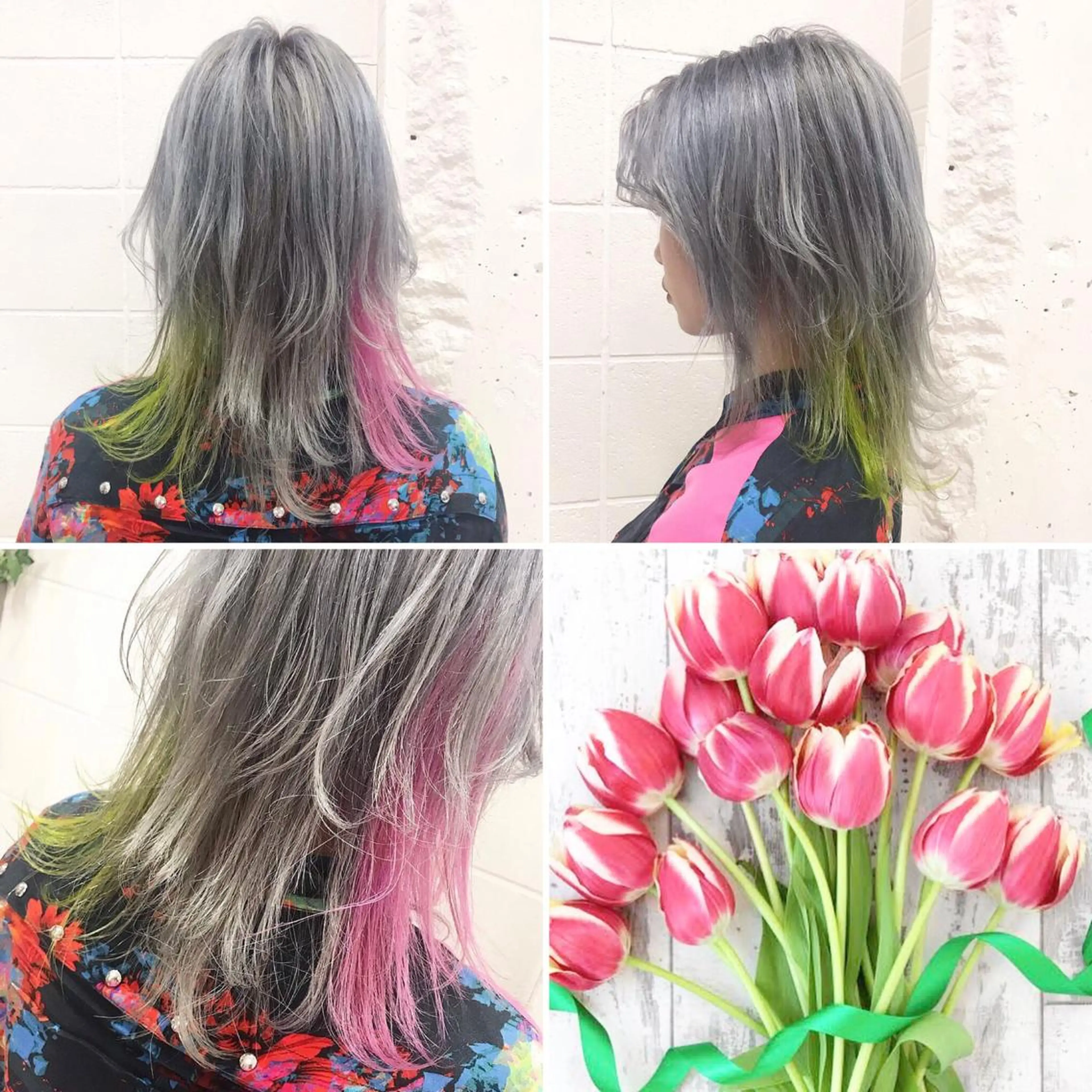 ミディアム カラー ブリーチ ヘアカラー トリートメント "PEPPU "所属・派手髪、ハイトーン ショートヘアShinのヘアスタイル