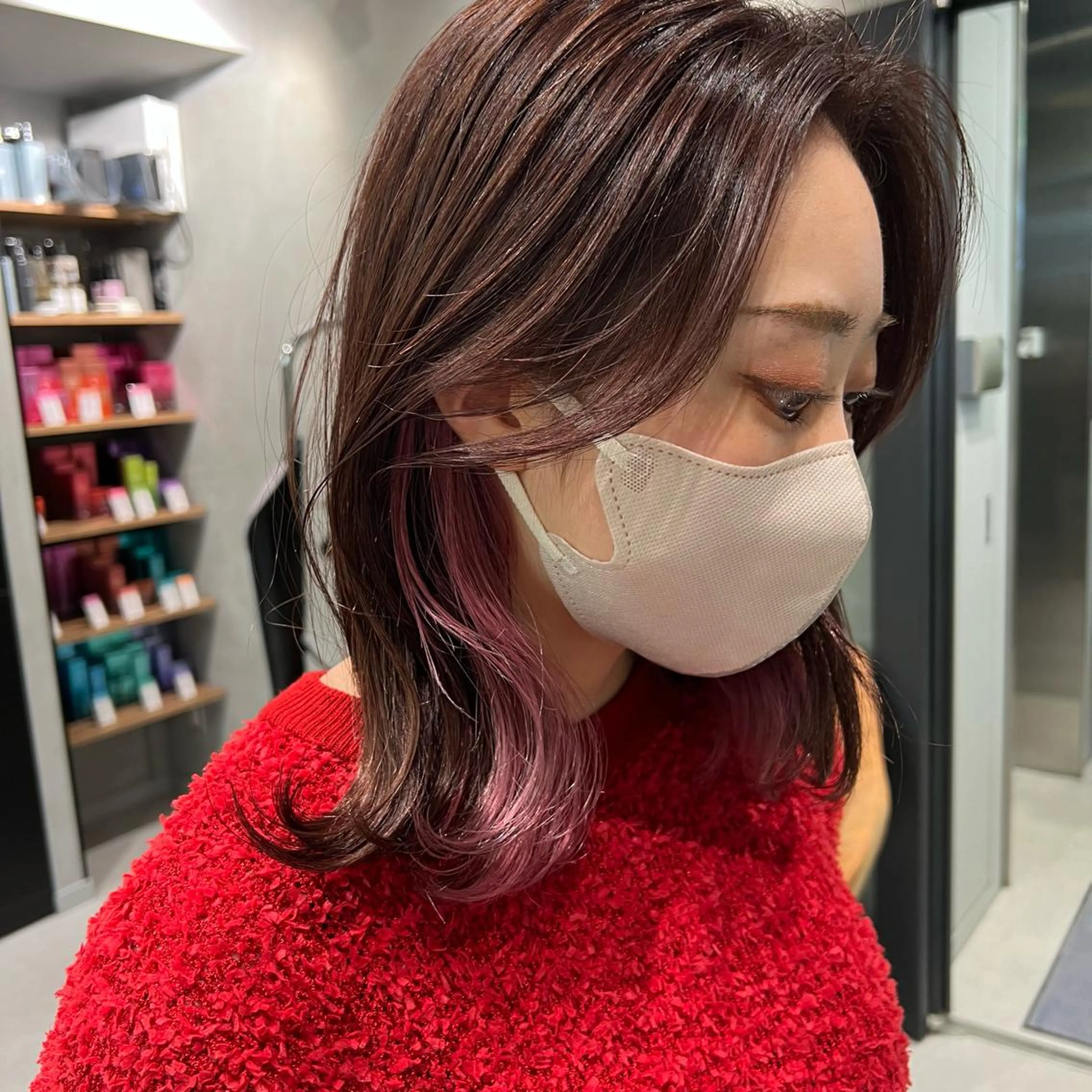ミディアム カラー 🌹似合わせカラー/ 酸性縮毛🌹野本麗奈のヘアスタイル