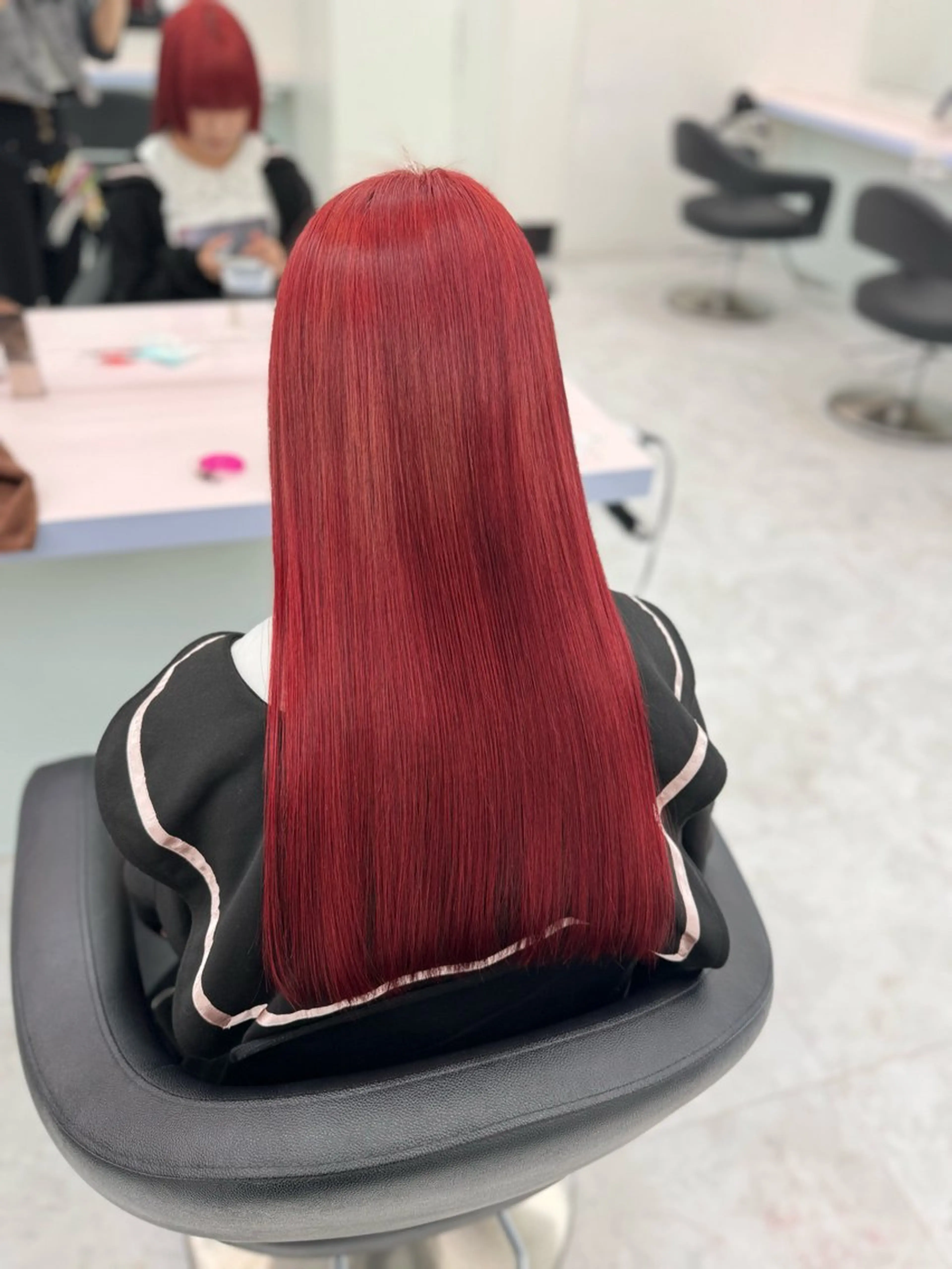 ロング カラー レッドカラー カット ヘアカラー ヘッドスパ ヘアセット ♡ブリーチカラー♡ Mirioのヘアスタイル