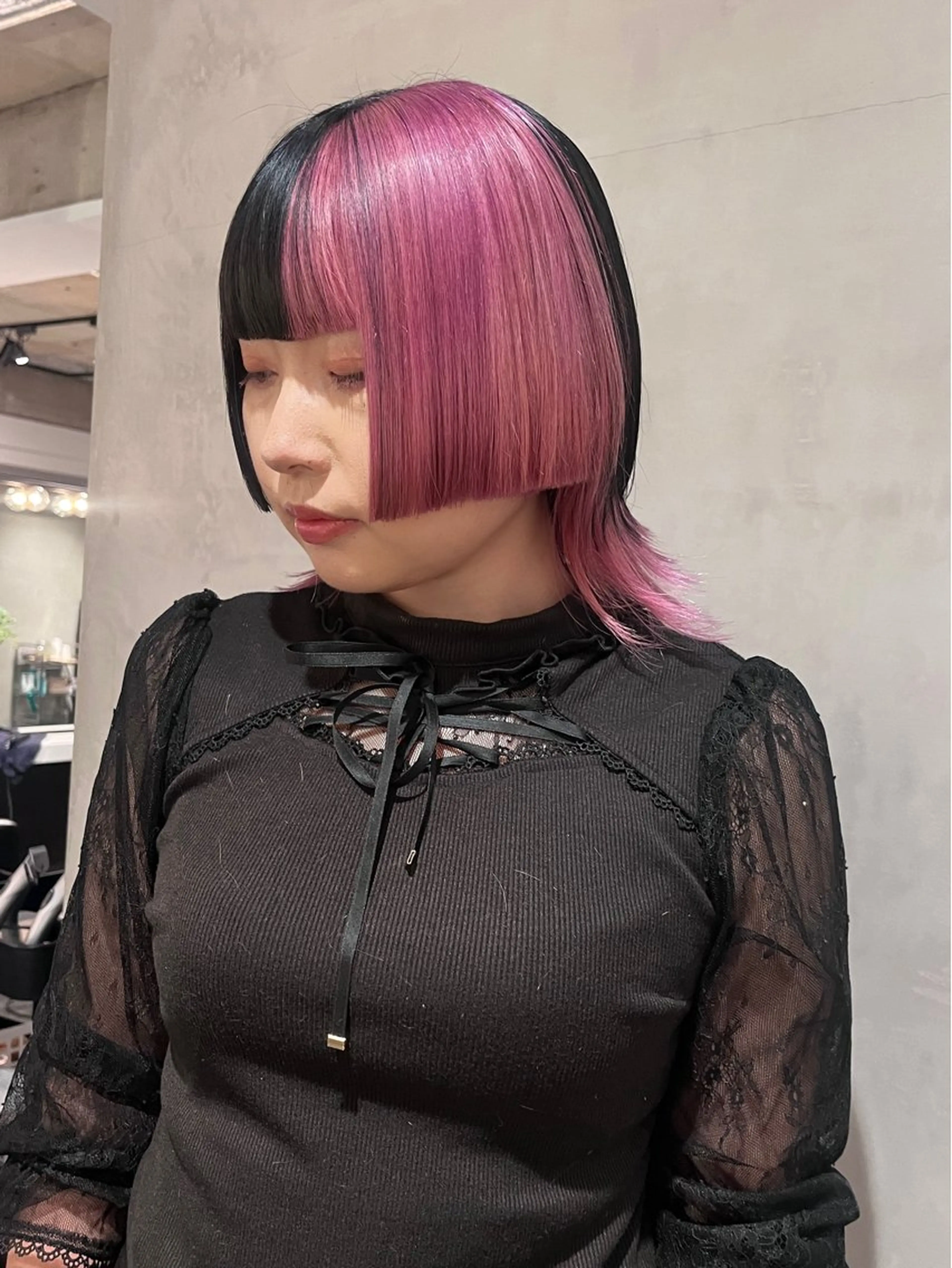 ミディアム カラー ピンクカラー カット ヘアカラー トリートメント 暖色🍒姫カット🎀 オタク特化🎀ゆうなのヘアスタイル