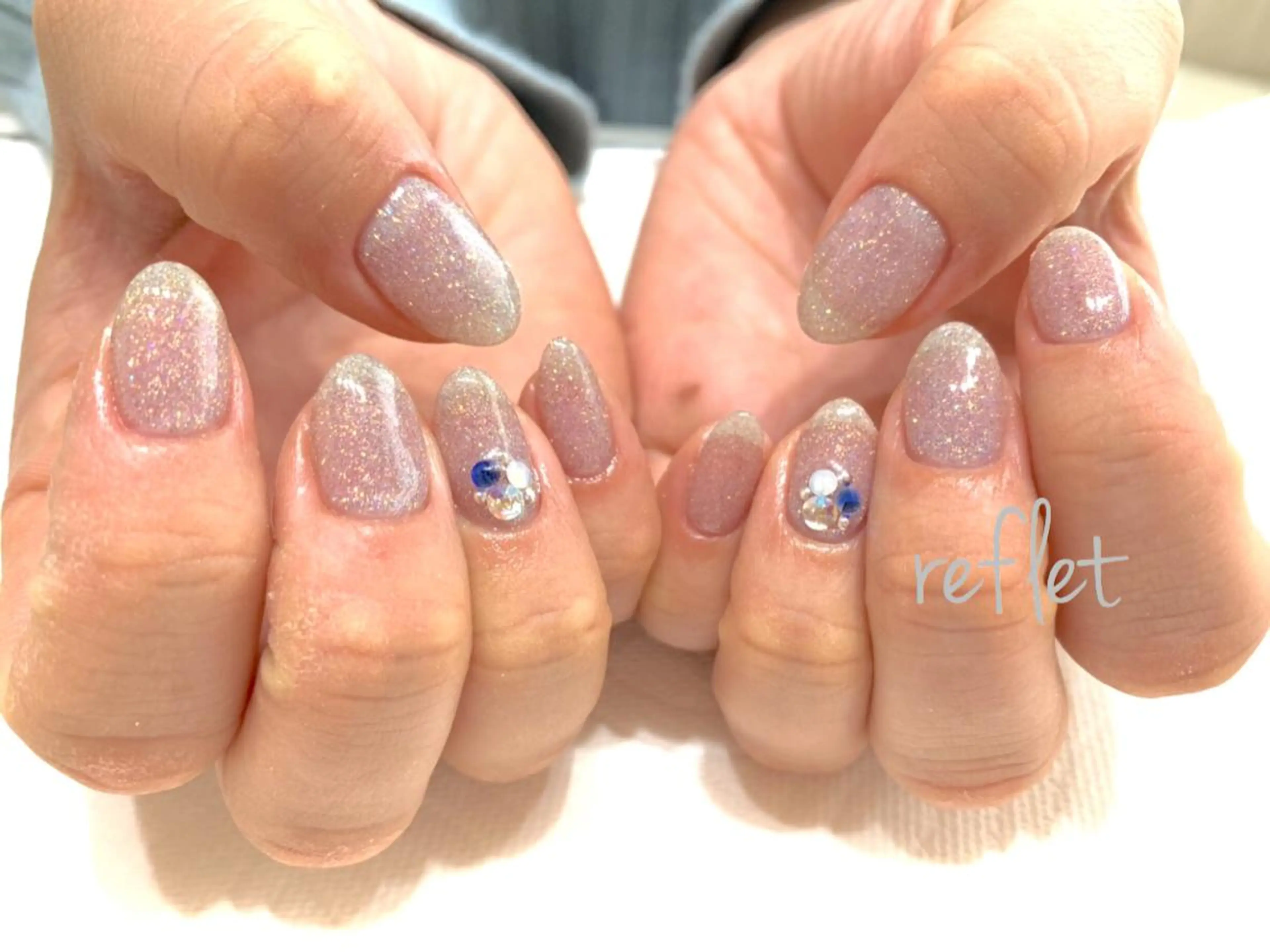 ネイル ラメ(グリッター) ワンカラーネイル ハンドネイル reflet nailのネイルデザイン