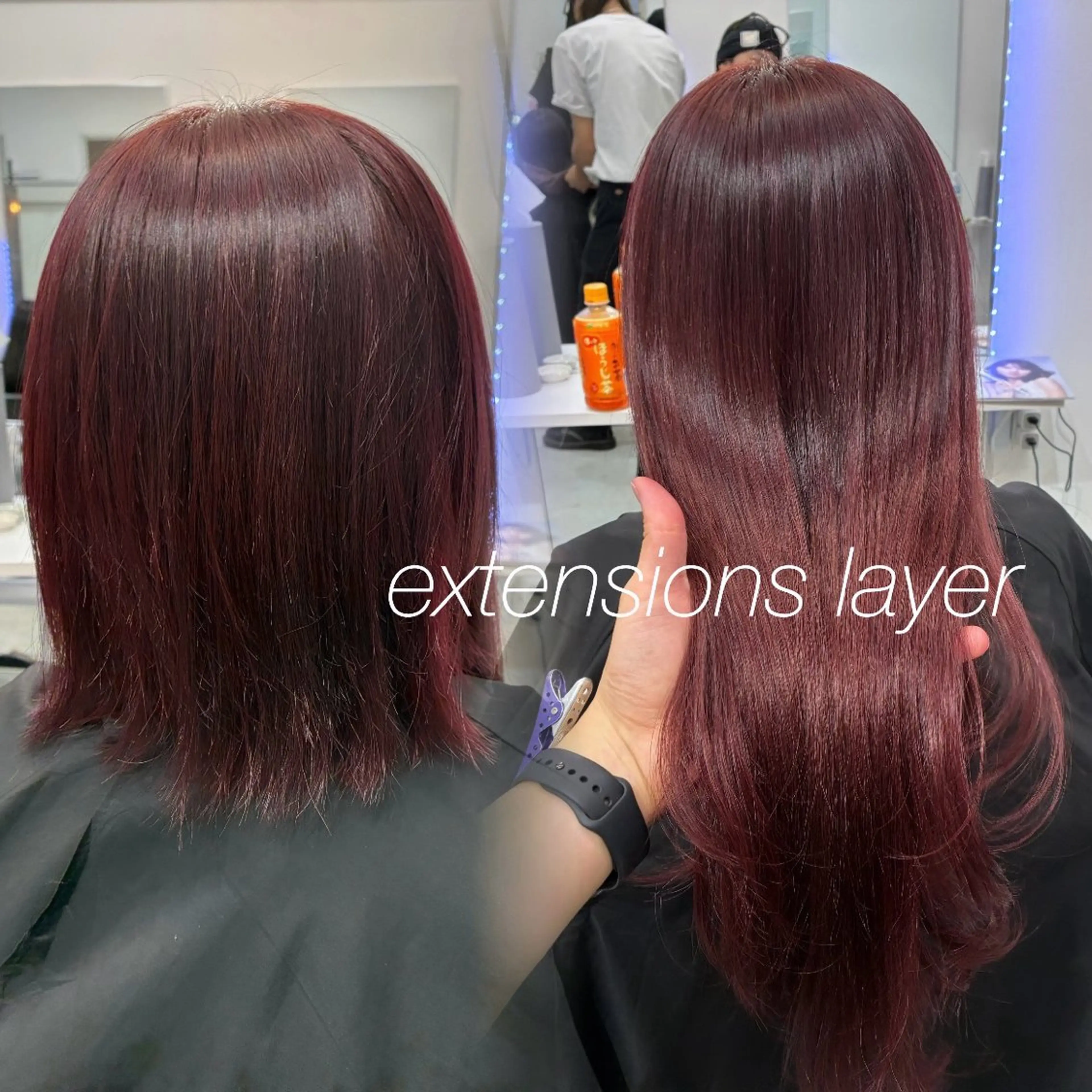 ミディアム シールエクステ エクステ カット ヘアカラー エクステ LOMKH所属・レイヤーカット /縮毛矯正/タツヤのヘアスタイル