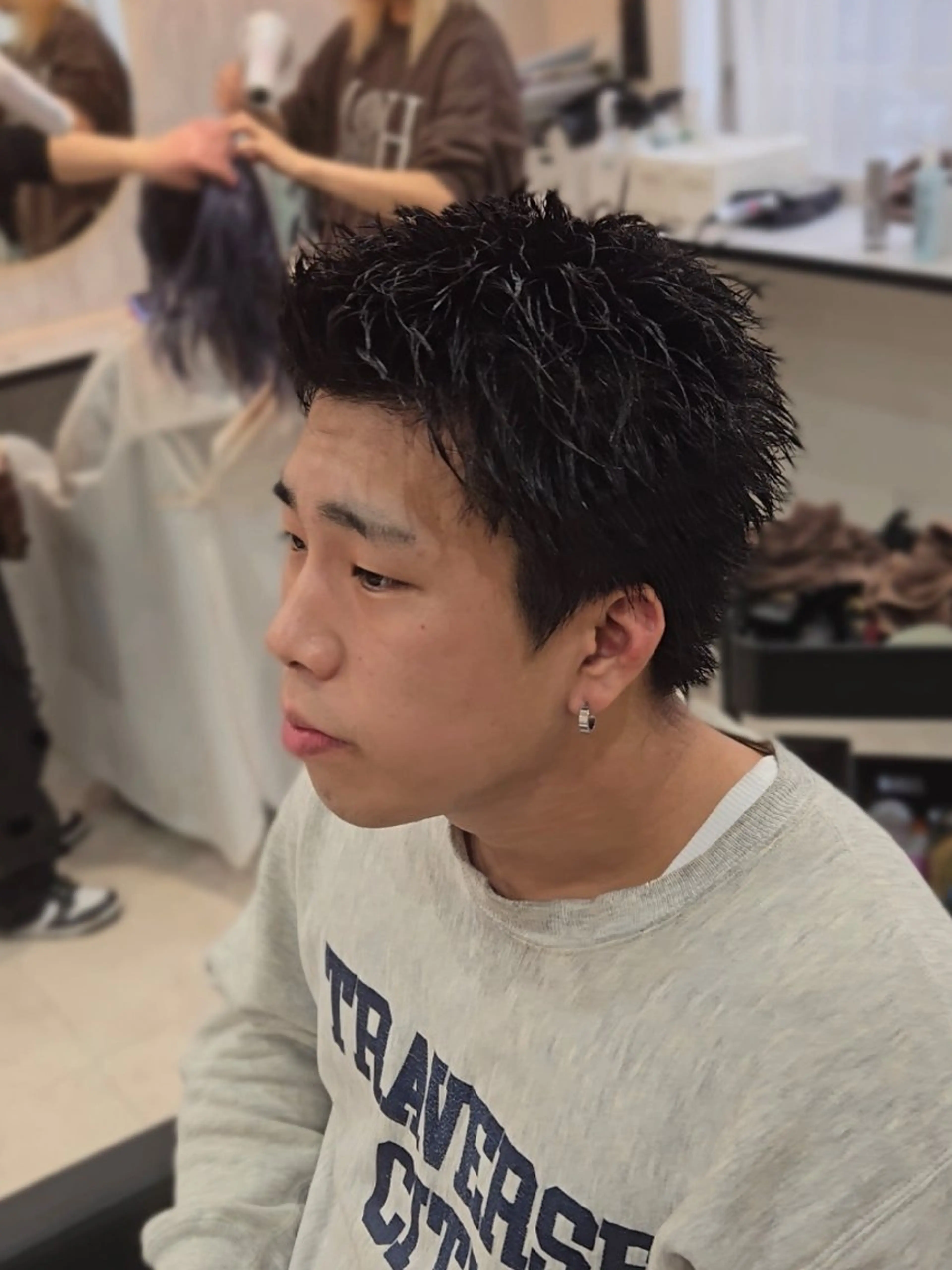 メンズ スパイキーショート カット ヘアセット Lapis 名古屋駅前店所属・LEN名古屋/パーマ メンズ特化美容師のヘアスタイル