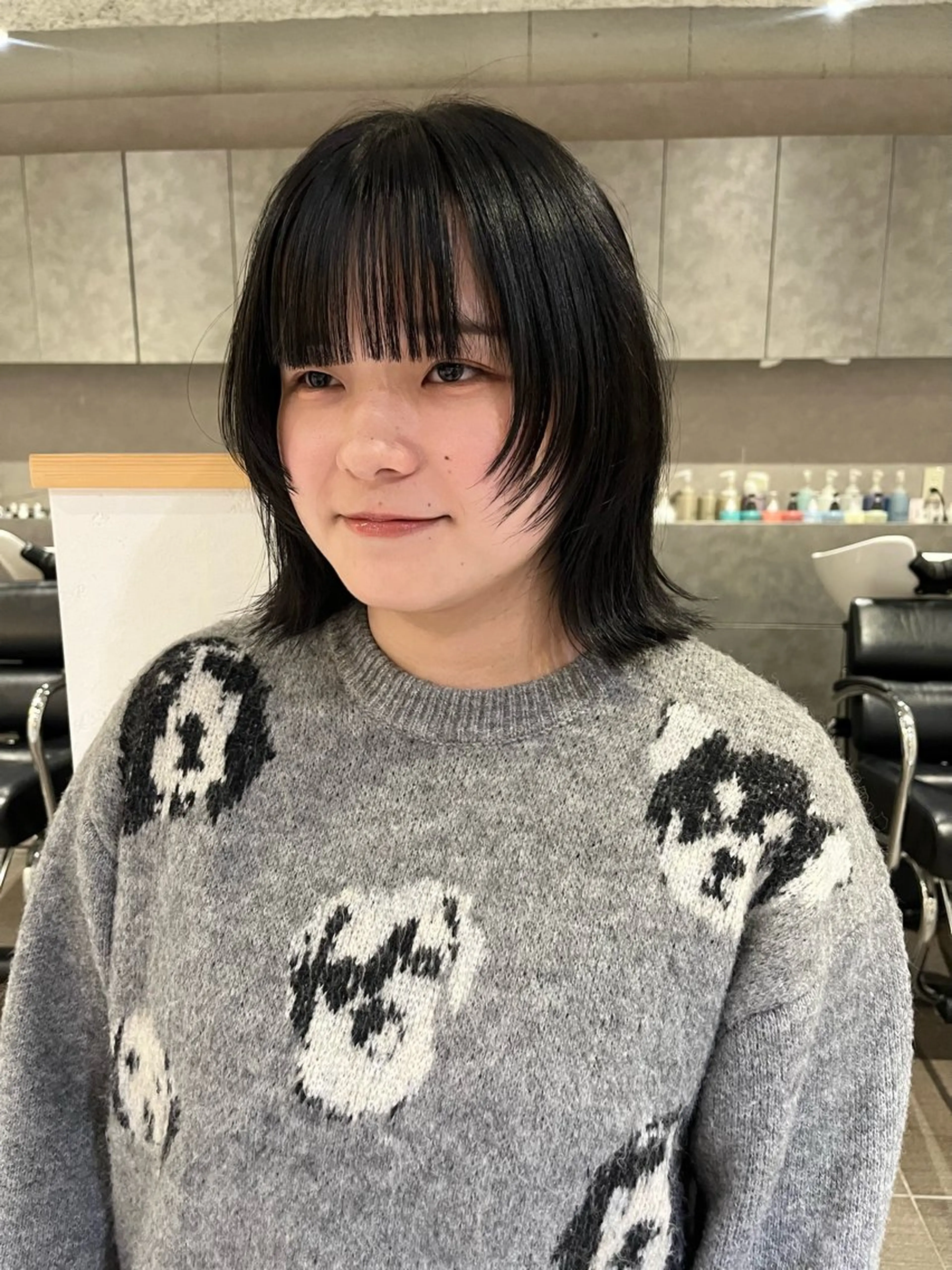ミディアム カラー ミディアムレイヤー ボブ 韓国風ヘア レイヤーカット 似合わせカット カット ヘアカラー 桃果 momokaのヘアスタイル