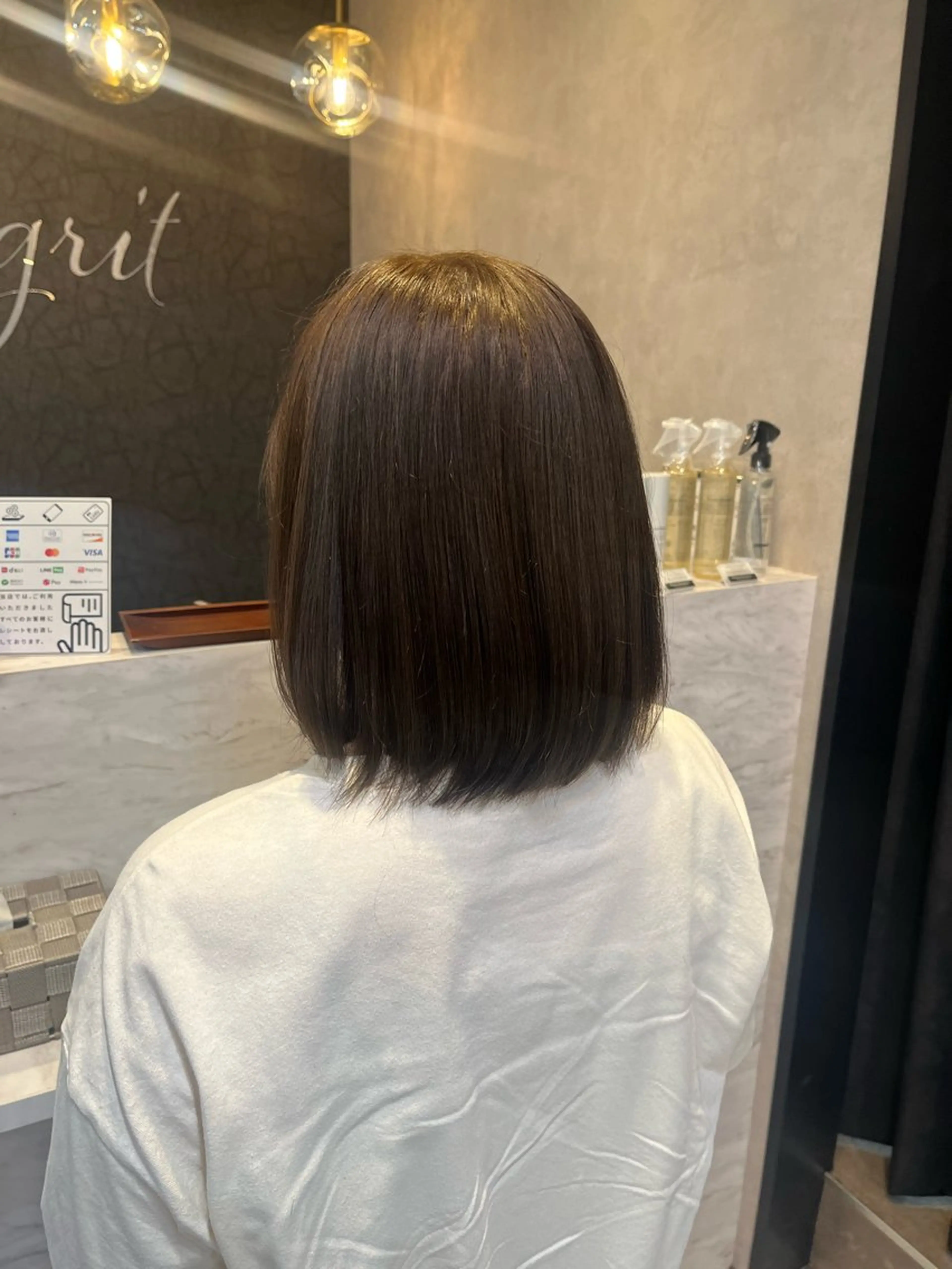 ミディアム カット ヘアカラー トリートメント 森本峻介 ボブ/透明感カラーのヘアスタイル