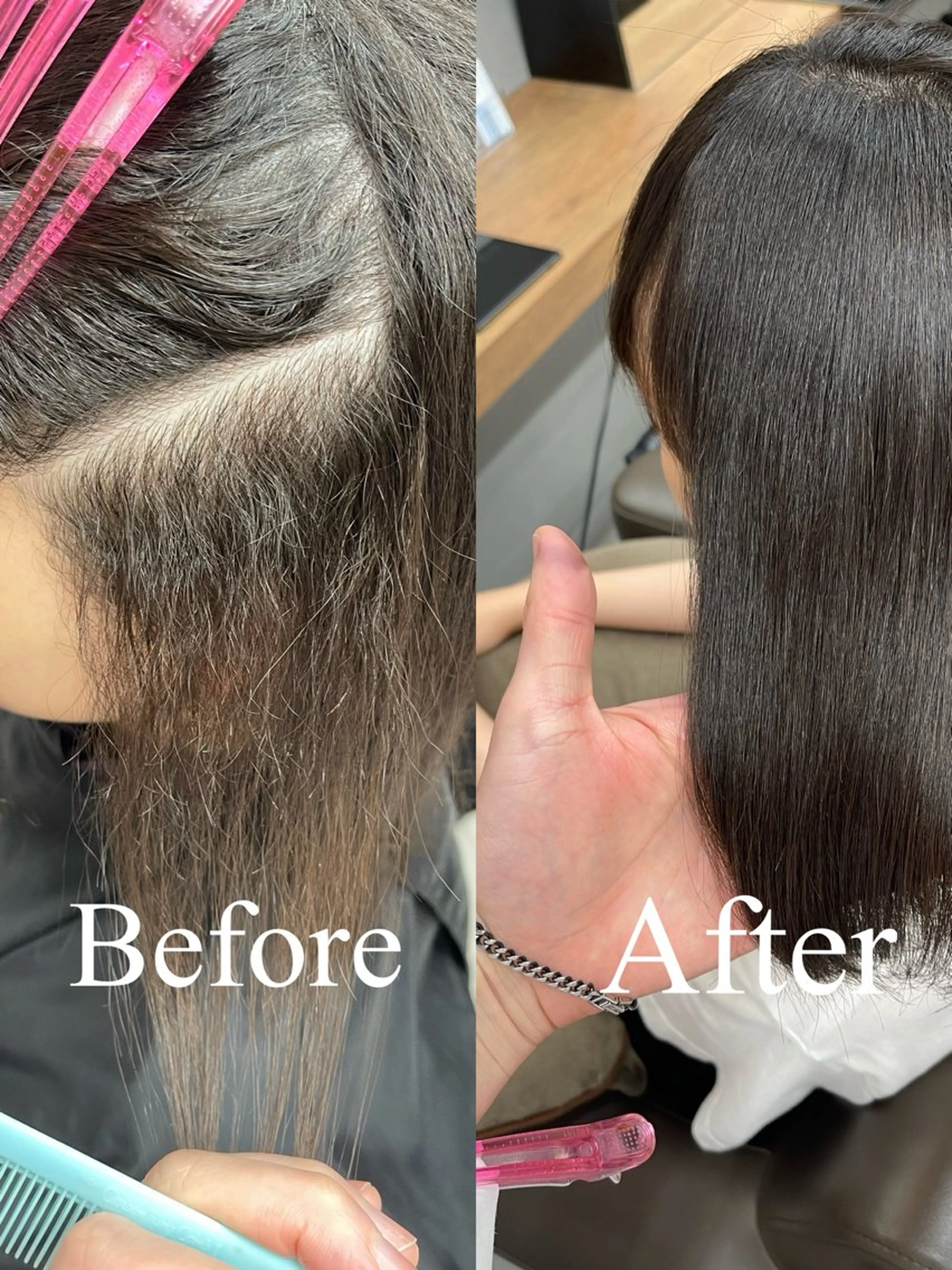 セミロング パーマ くせ毛 縮毛矯正 縮毛矯正 charm《銀座》 縮毛矯正/ヘアセットのヘアスタイル