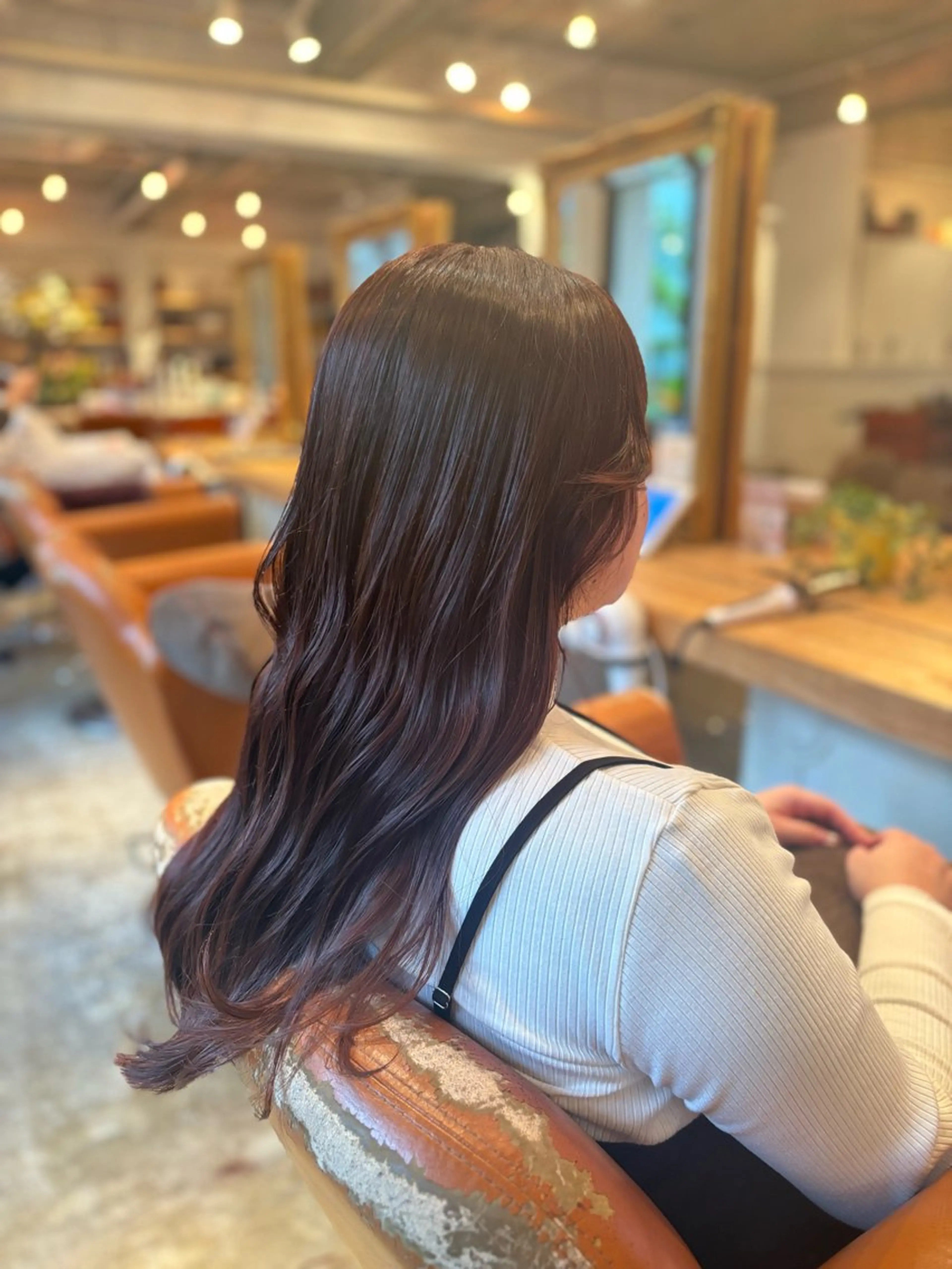 ロング カラー ブラウンカラー ピンクカラー ピンクブラウン 髪質改善カラー ベージュ🤎YUMEのヘアスタイル
