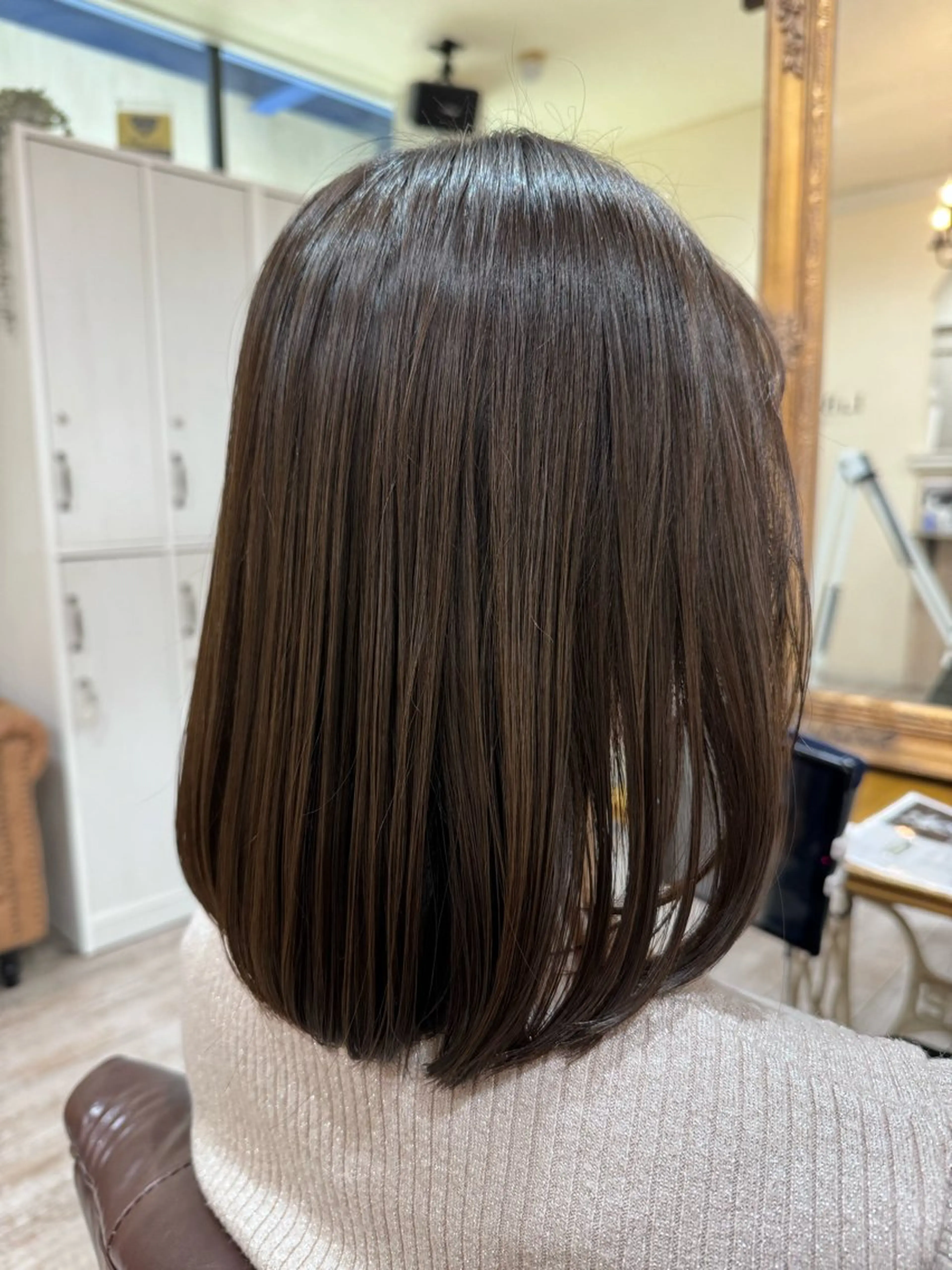 ミディアム カラー ボブ 髪質改善 レイヤーカット カット ヘアカラー トリートメント noble店長 松本　拓也▶◀*.のヘアスタイル