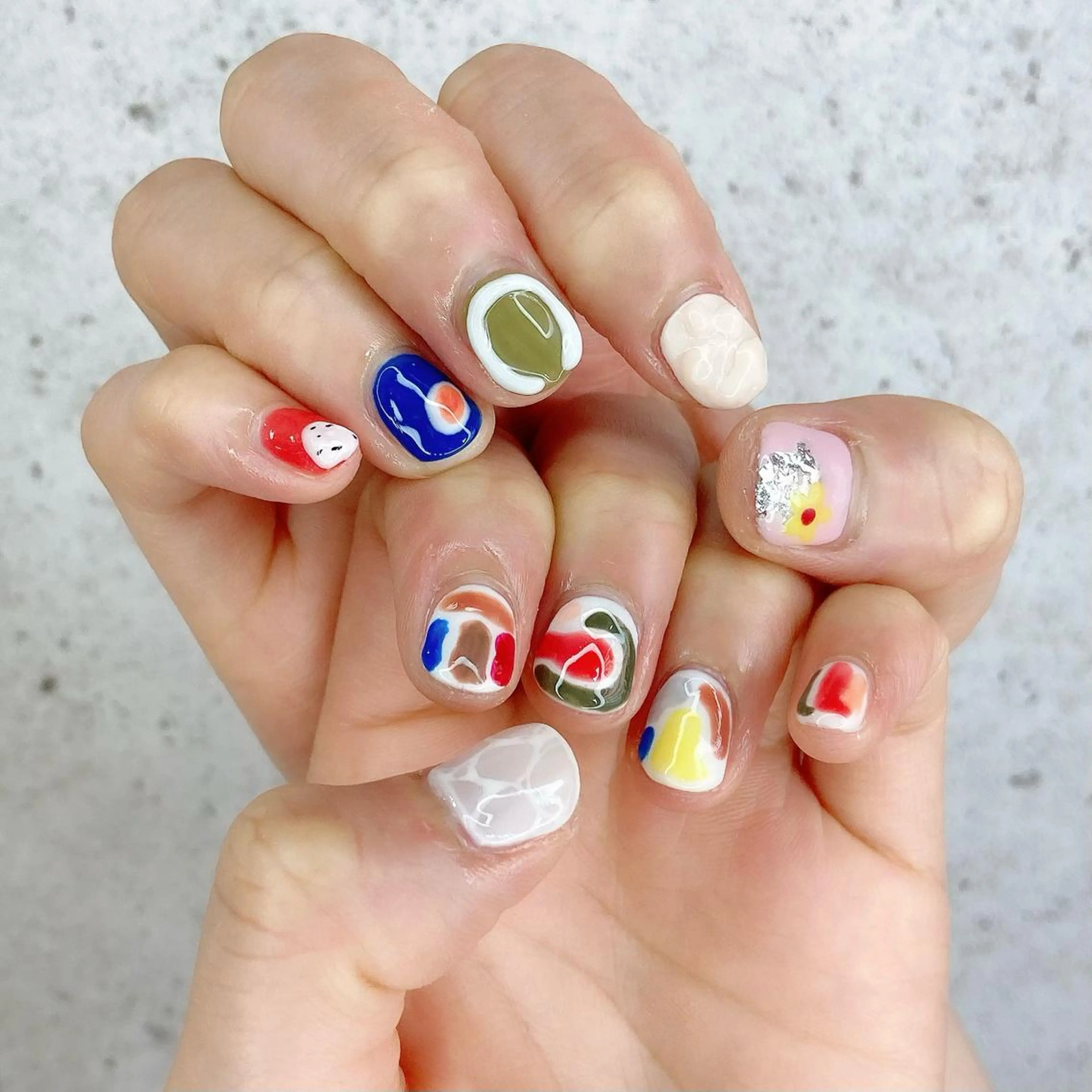 ネイル ジェルネイル パラジェル ぷっくりネイル 夏ネイル ハンドネイル Nail Kのネイルデザイン