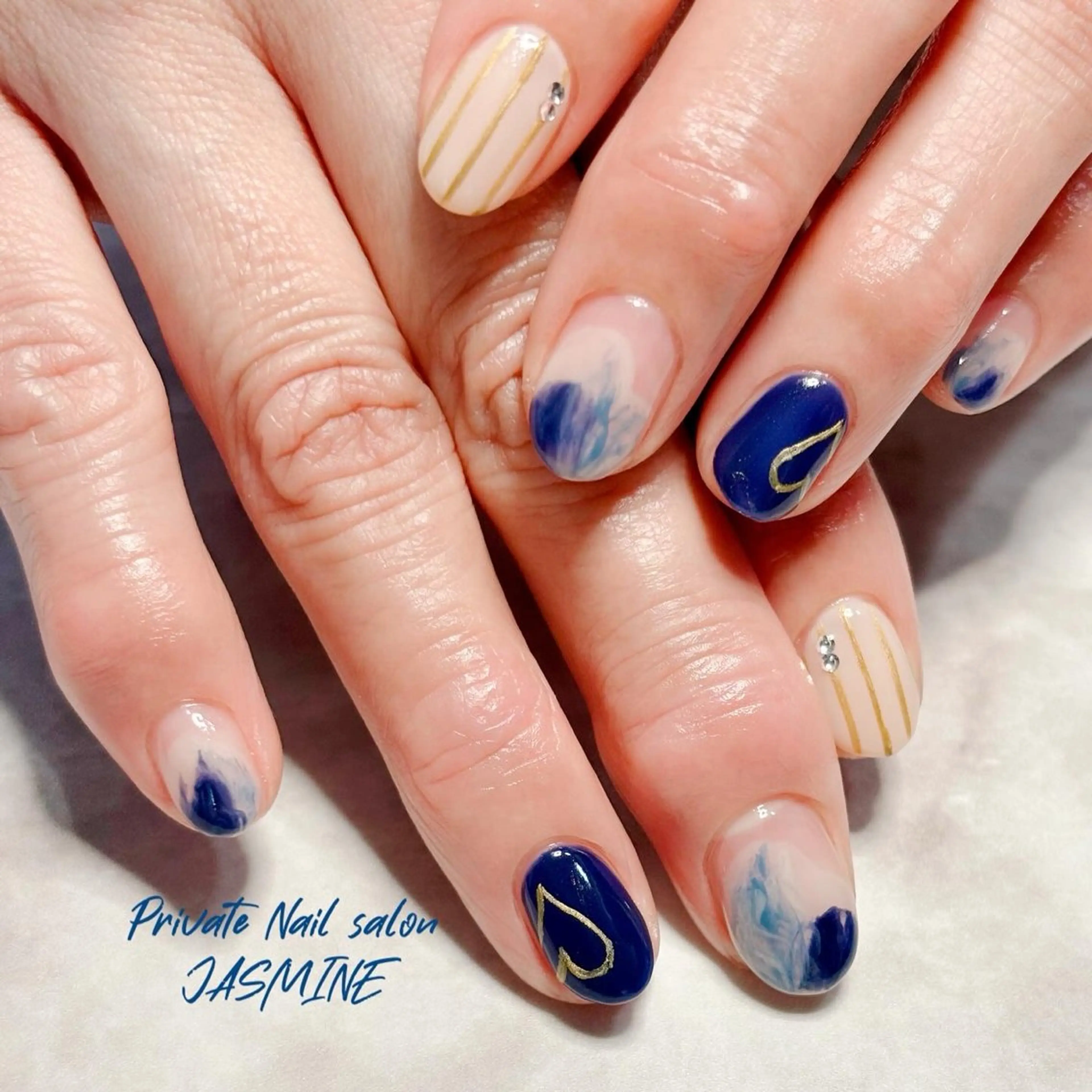 ネイル ハート ニュアンスネイル Nail salon JASMINEのネイルデザイン