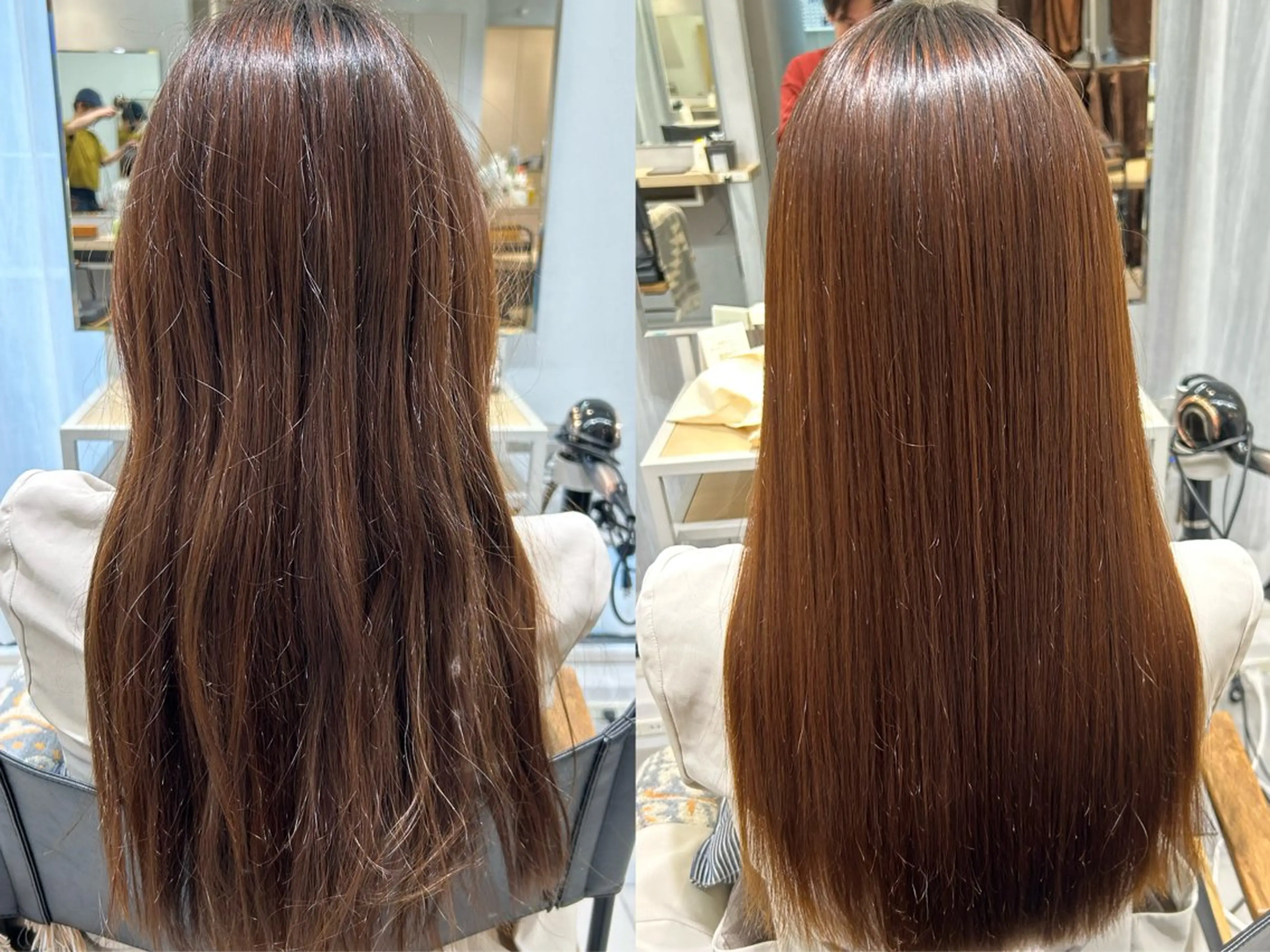 ロング 縮毛矯正 カット 縮毛矯正 結べるくびれボブ/透 明感カラーtaigaのヘアスタイル