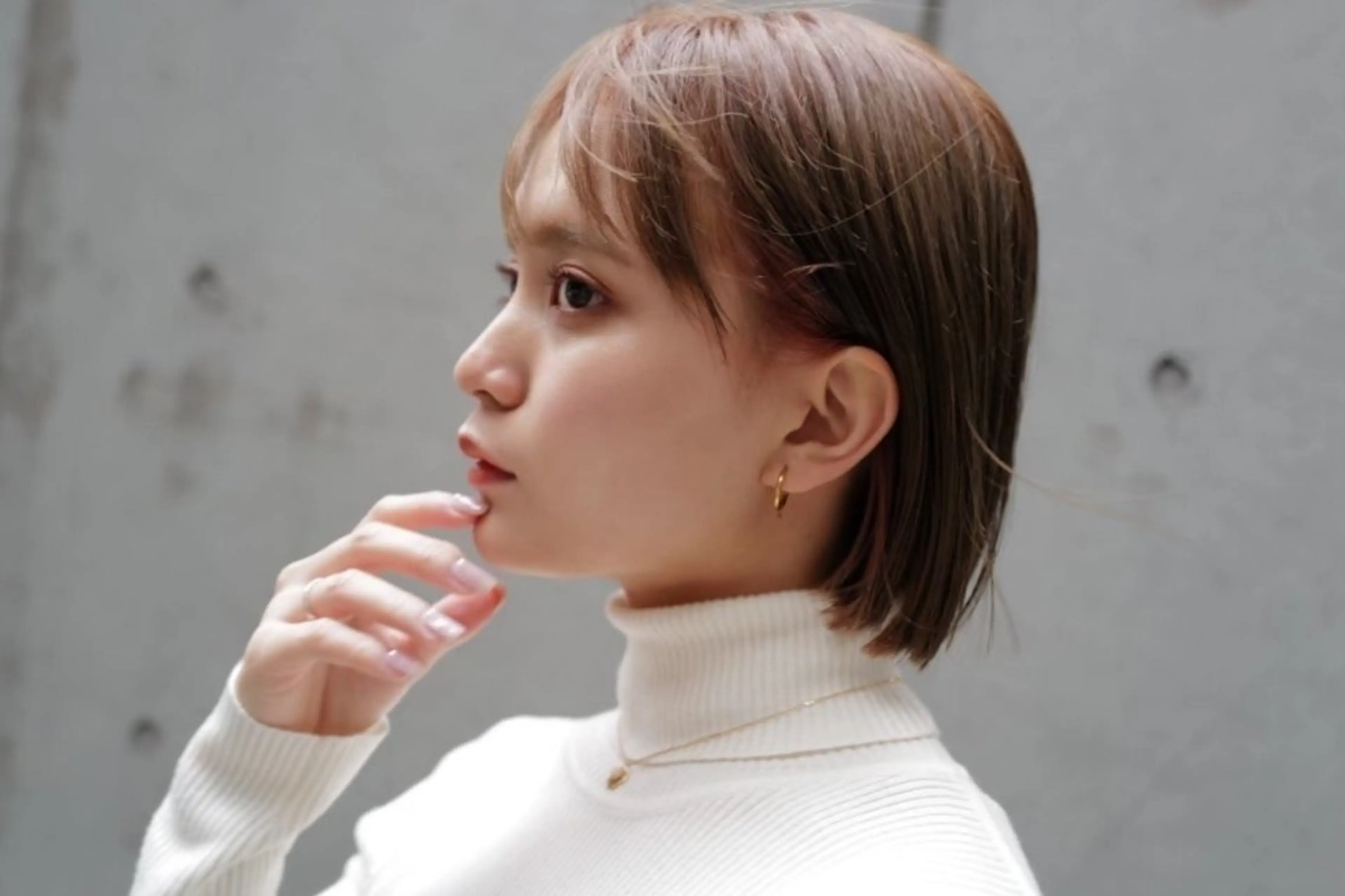 ミディアム カラー ベージュカラー ボブ 横川/髪質改善/ メンズパーマ特化吉良のヘアスタイル