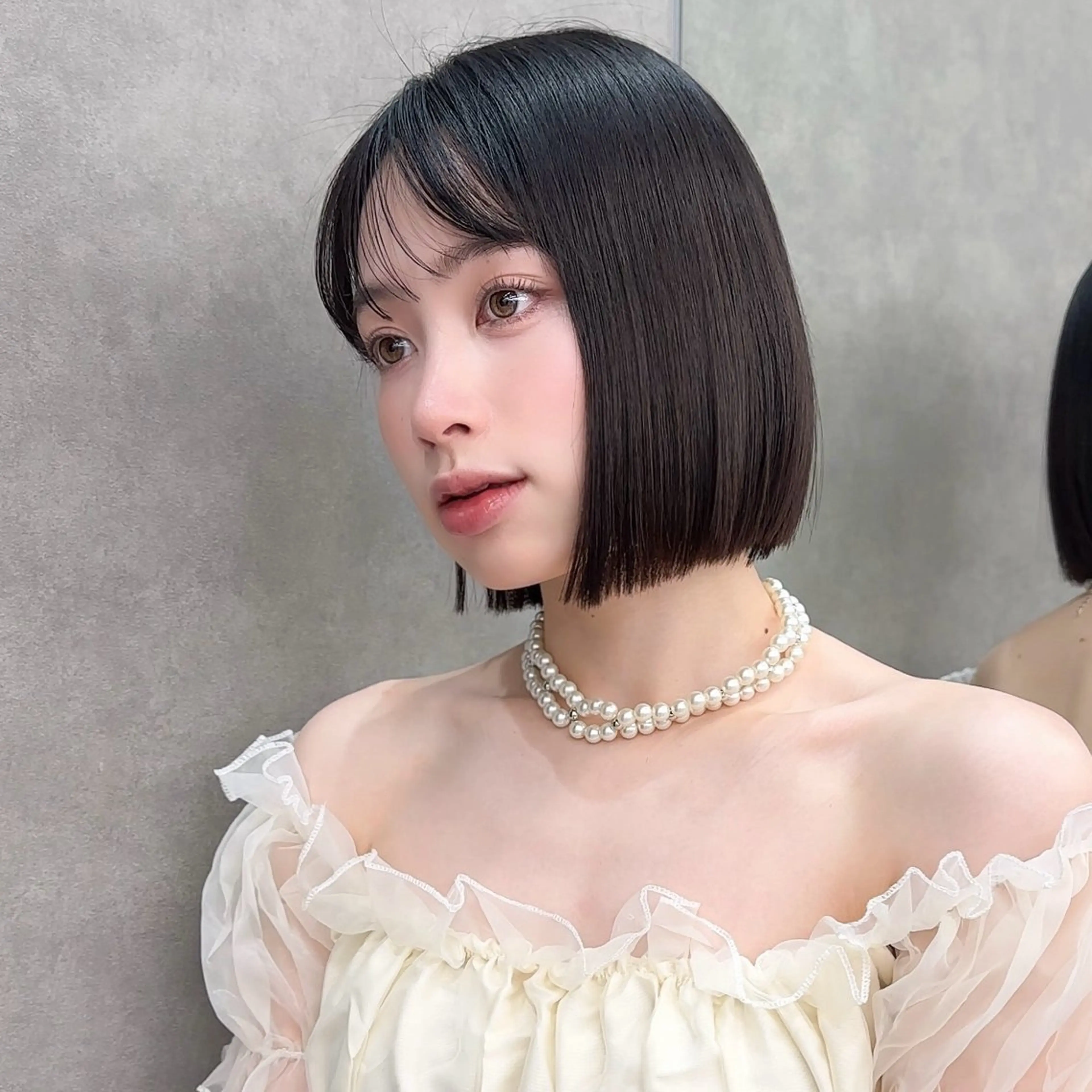 ミディアム カット ヘアカラー トリートメント 縮毛矯正/韓国ヘア /ボブ🪄ミズキのヘアスタイル