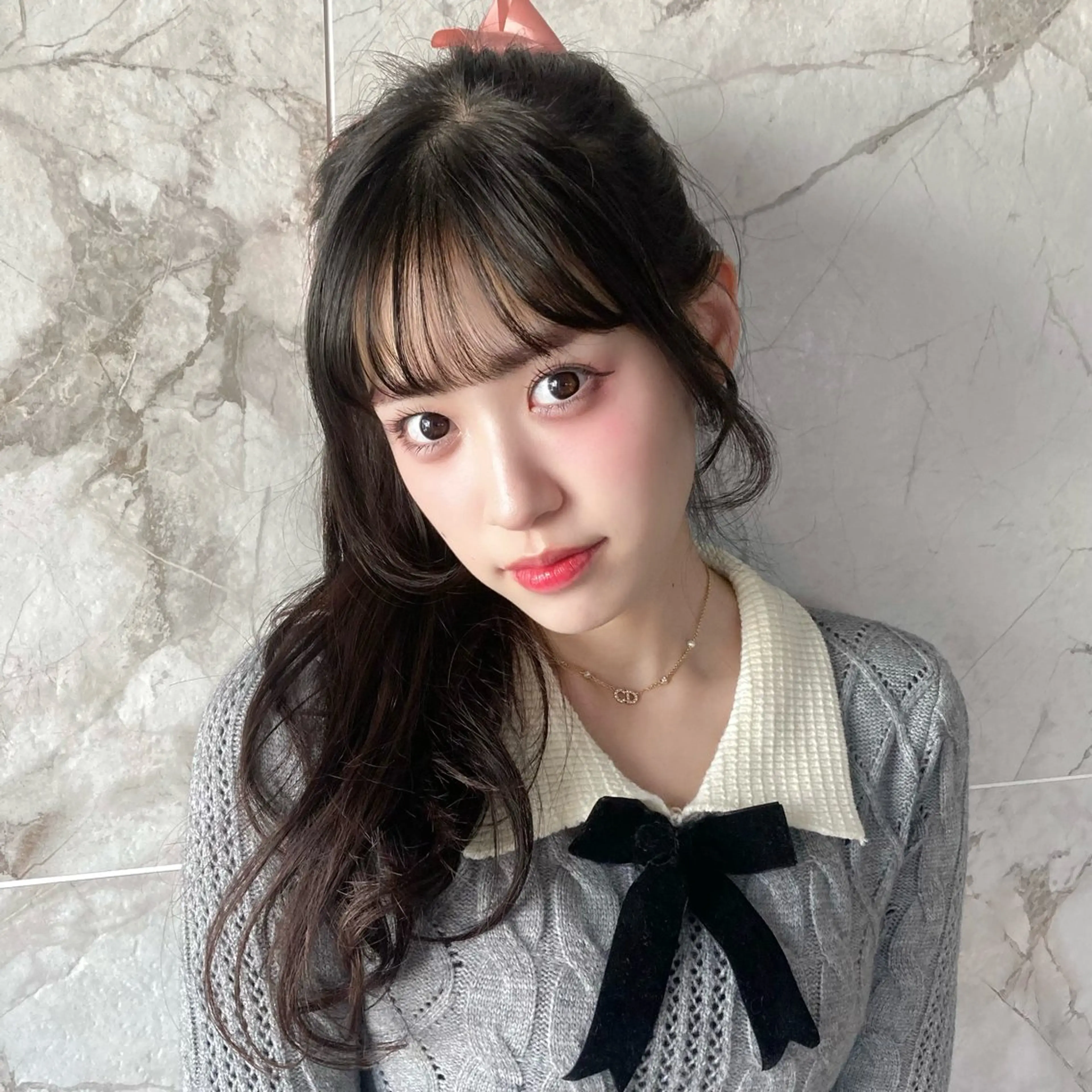 ヘアアレンジ momochan🍑 透明感白玉カラー♡のヘアスタイル