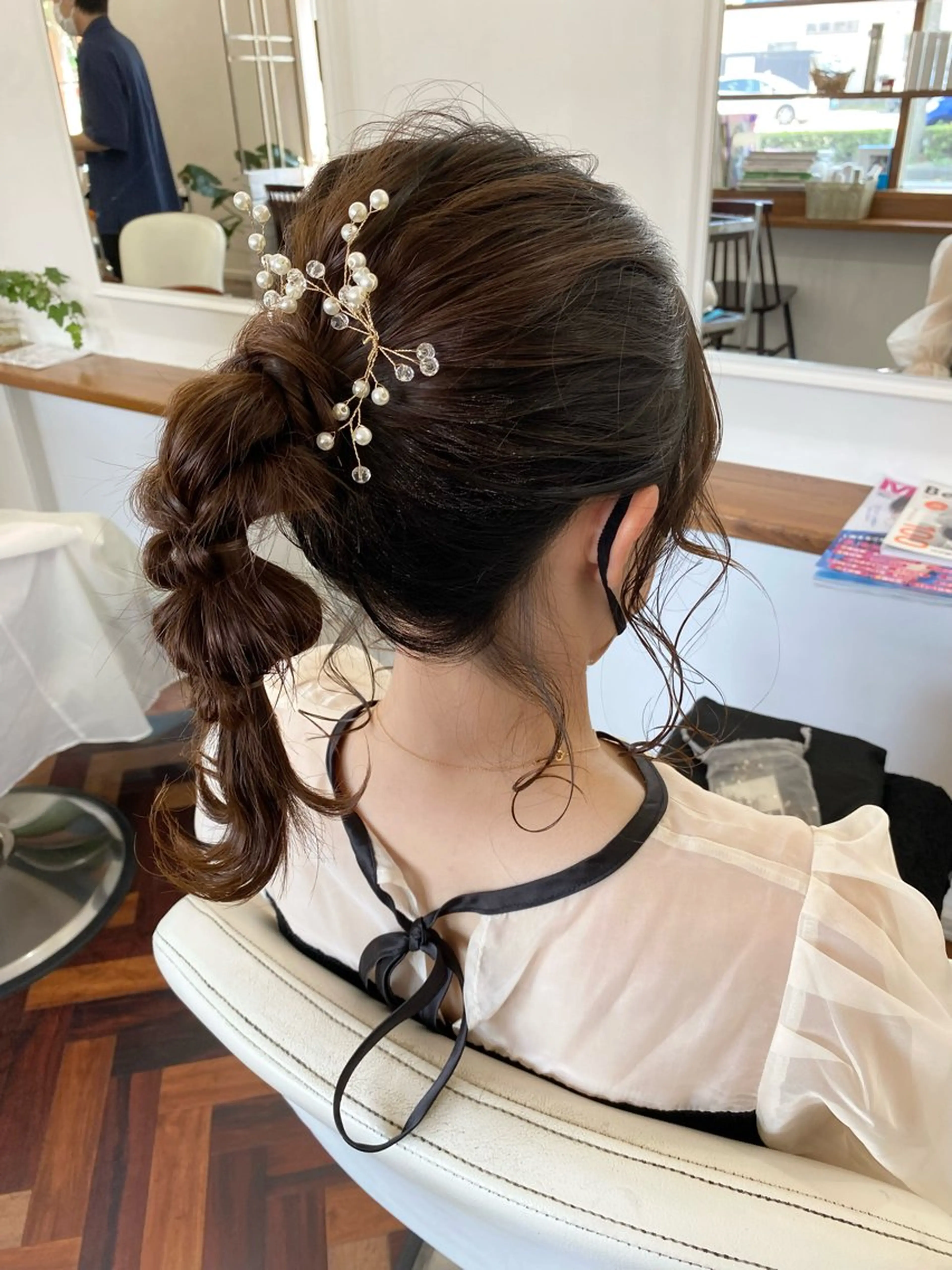 ミディアム ヘアアレンジ 玉ねぎヘアー ヘアセット Kazaoka Saraのヘアスタイル