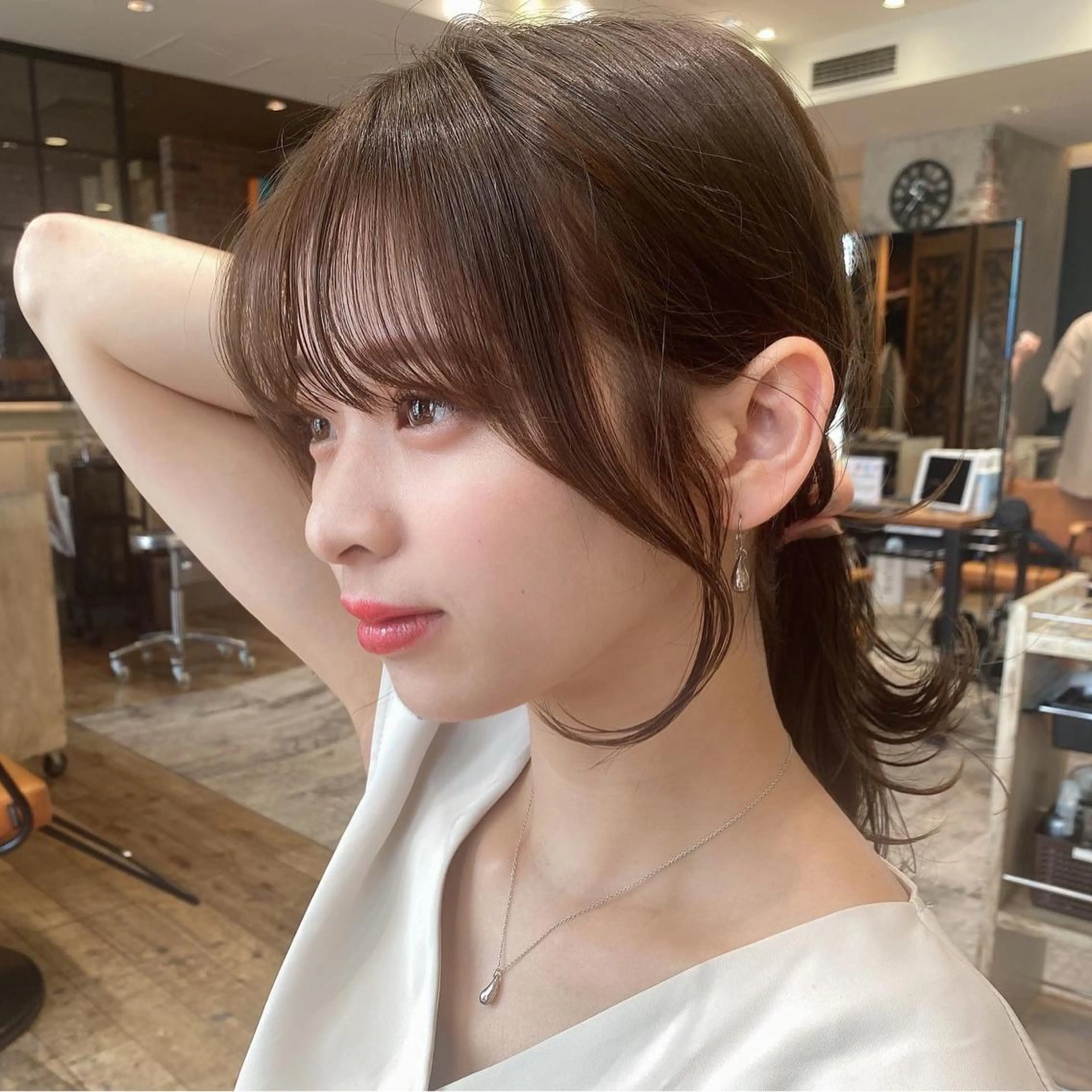 セミロング カラー ベージュカラー ブラウンカラー ブラウンベージュ くびれヘア 顔周りカット カット ヘアカラー トリートメント 顔周り/くびれヘア 韓国ヘア💕風間るなのヘアスタイル