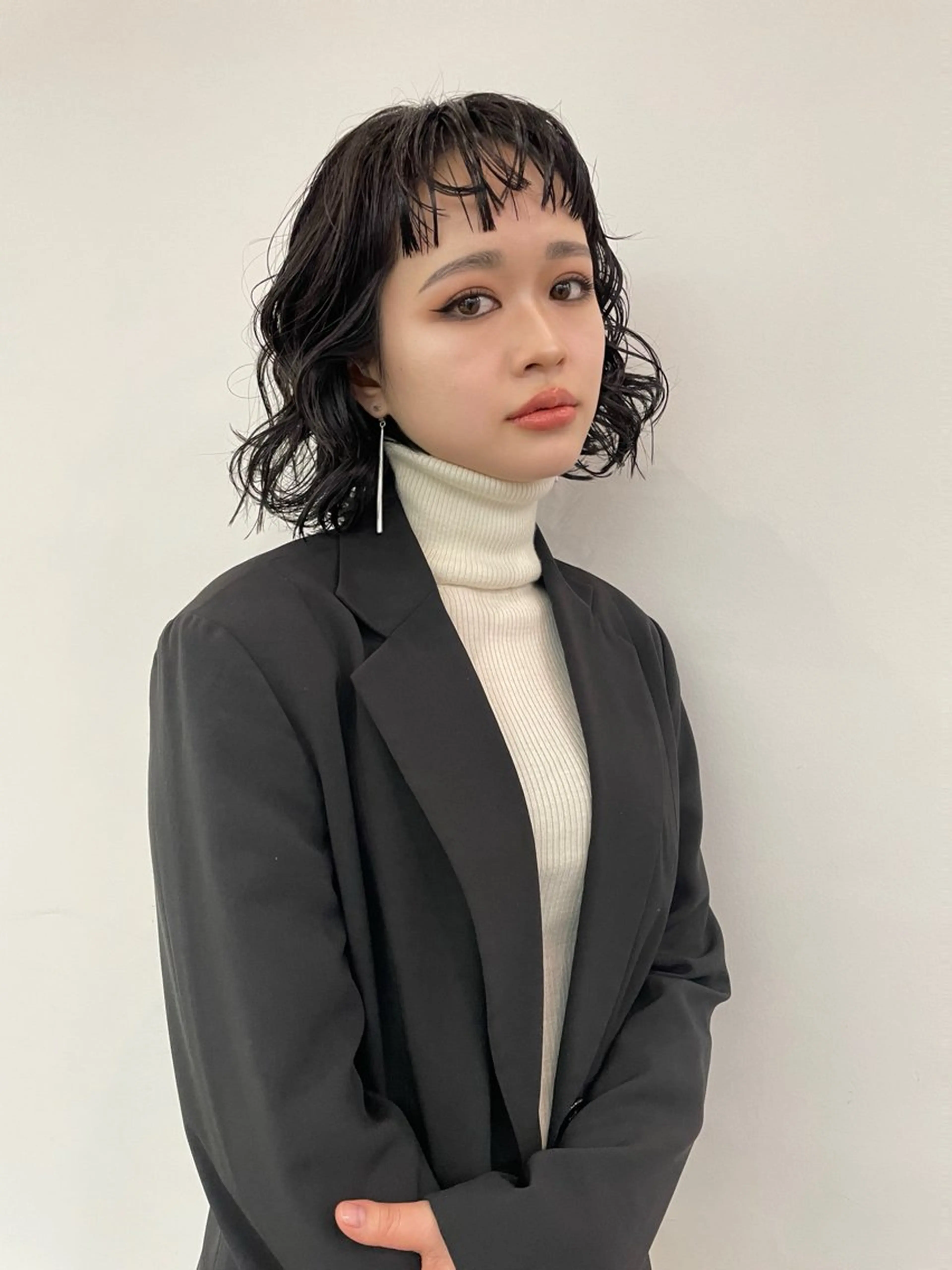 ミディアム 切りっぱなしボブ ボブ YU KIのヘアスタイル