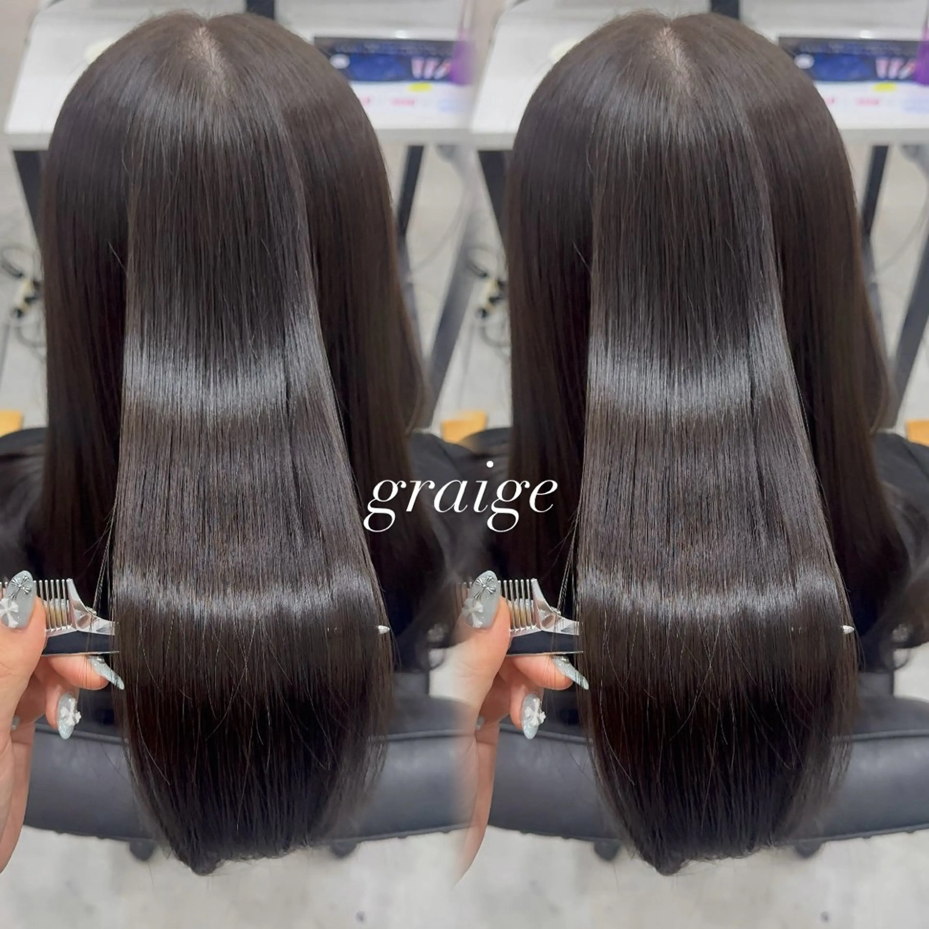 ロング カラー アッシュ アッシュブラウン ベージュカラー 黒髪 ブリーチ カット ヘアカラー トリートメント 赤み無し柔らかカラー 【梅田】madokaのヘアスタイル