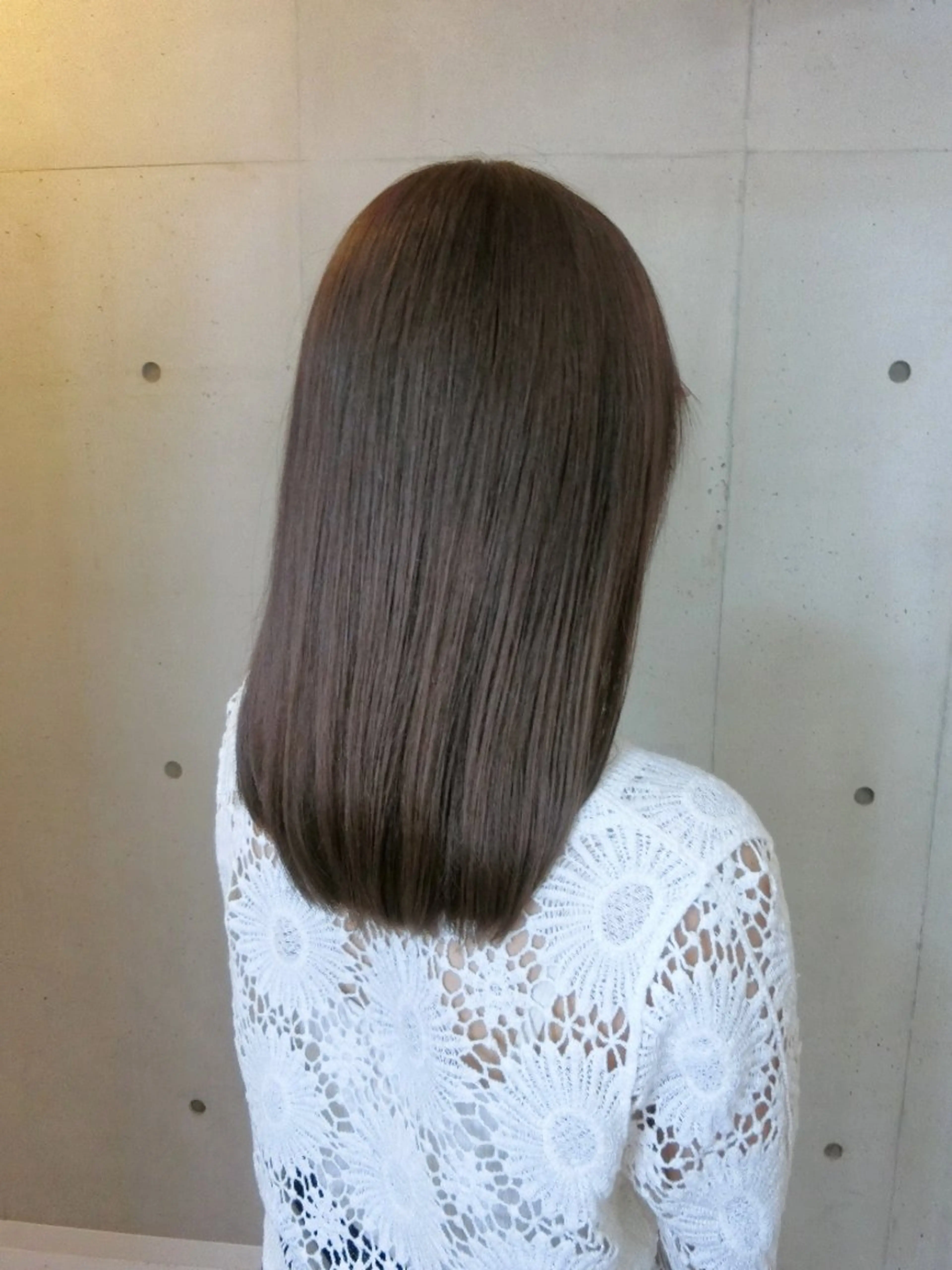 カラー ロング カット ヘアカラー トリートメント ma cherie 三浦直美のヘアスタイル