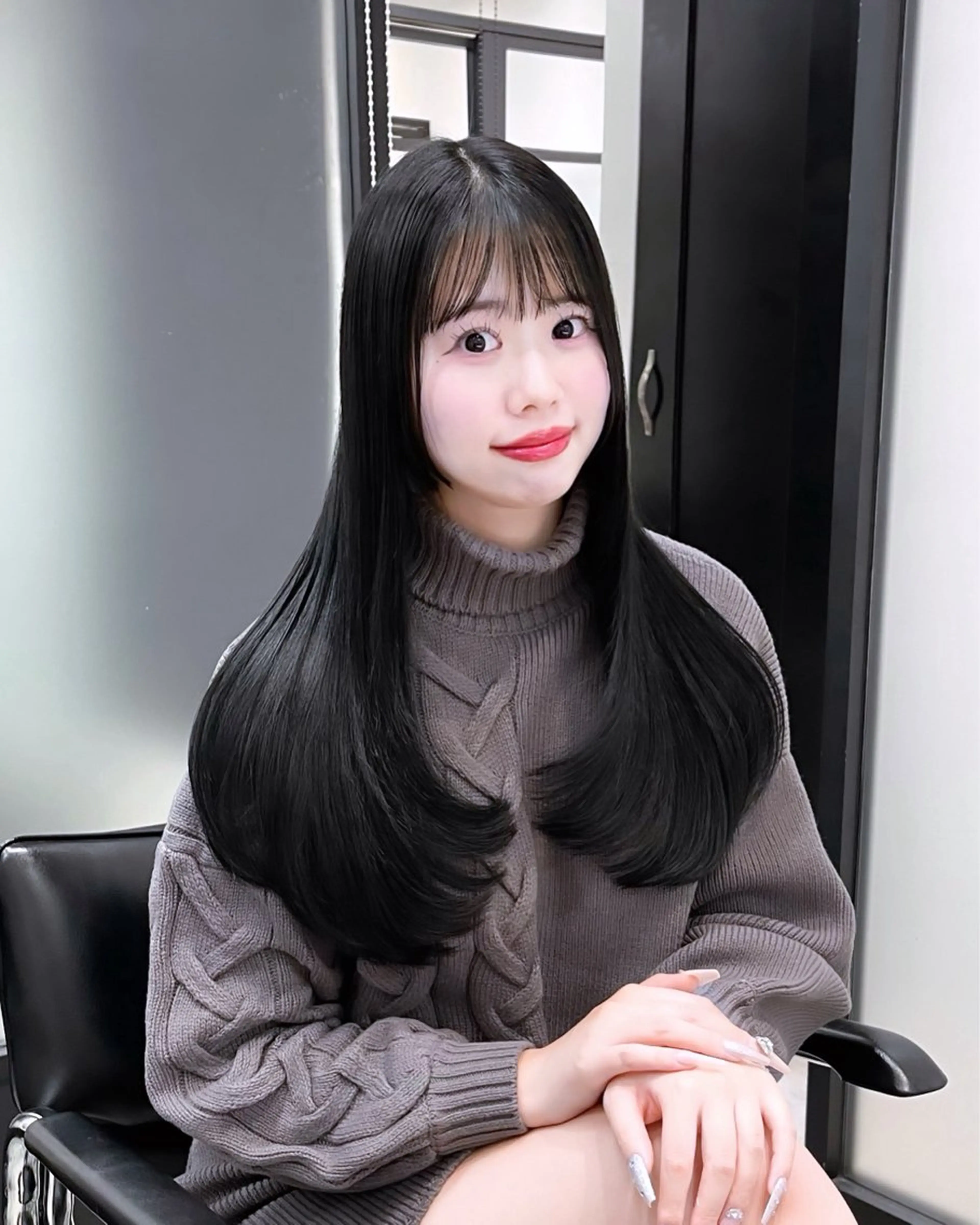 ロング 韓国風ヘア レイヤーカット ヘアカラー トリートメント 韓国レイヤーカット 髪質改善▫️水野有真のヘアスタイル