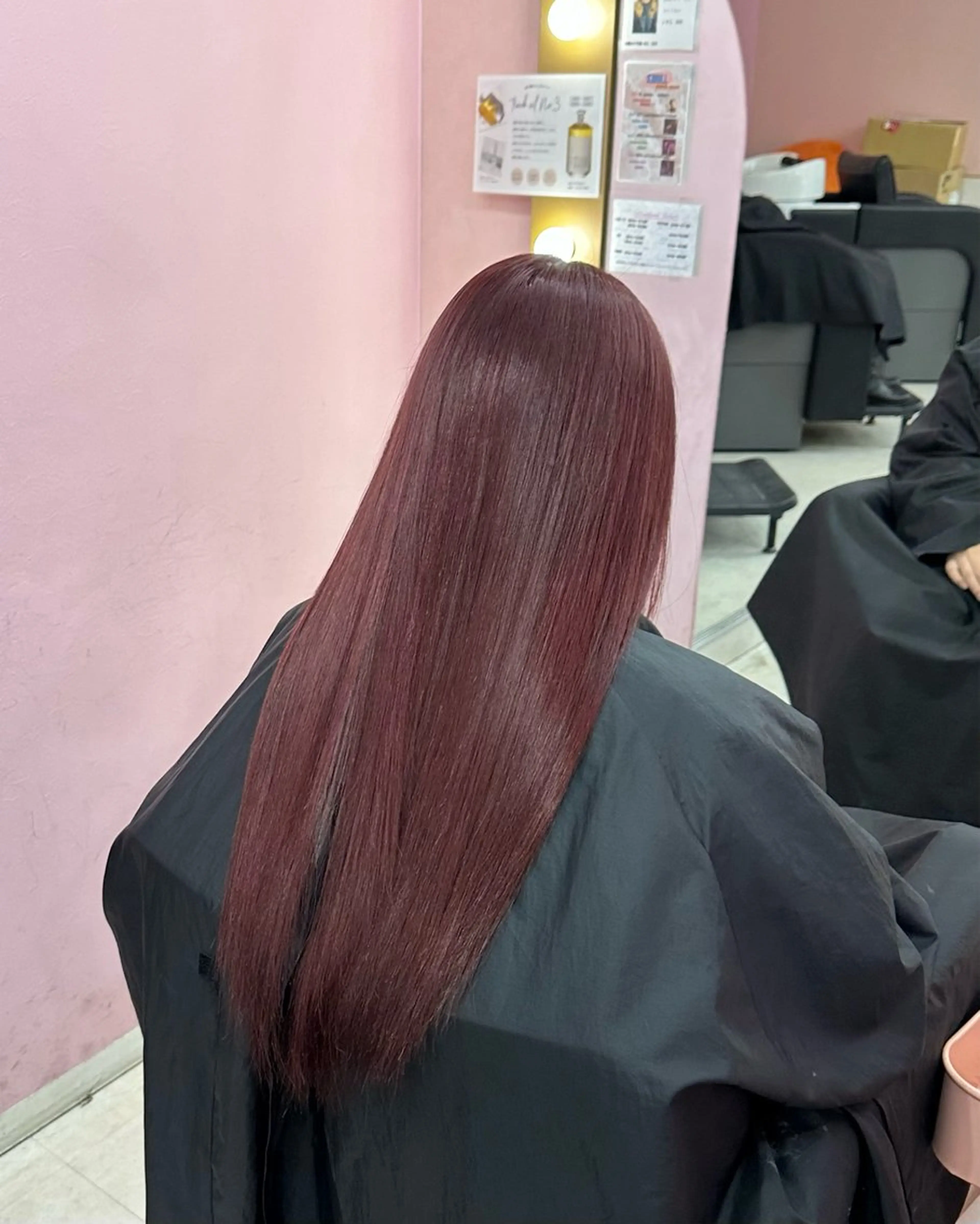 ロング カラー ブリーチ ボルドーカラー 🫧ブロンド /寒色系🫧れいのヘアスタイル