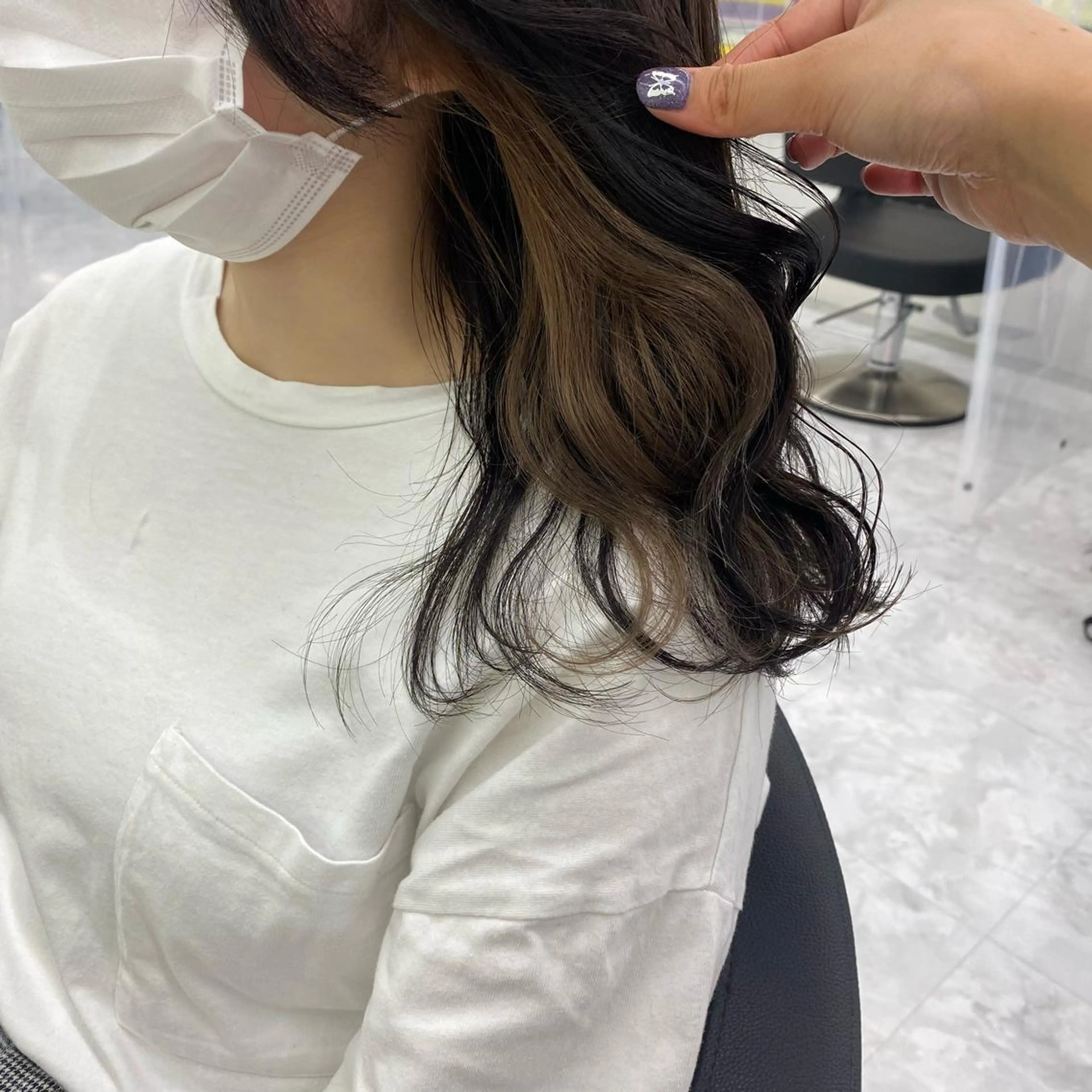 セミロング カラー ヘアアレンジ ヘアカラー トリートメント GOTODAY shair salon 横浜mare店所属・透明感抜群カラー mai🍑♡のヘアスタイル