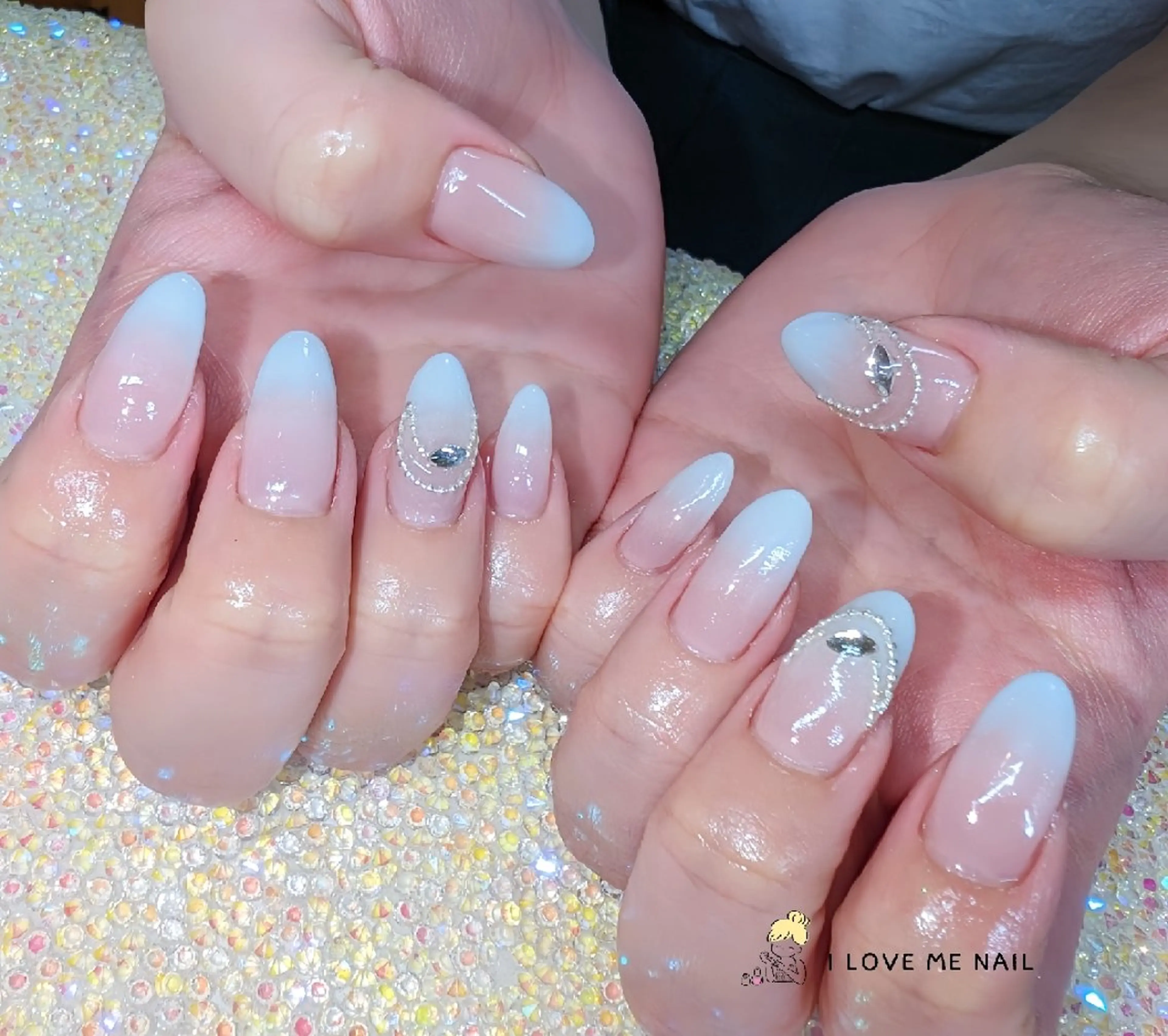 ネイル 長さ出し ジェルネイル ハート 韓国ネイル マグネットネイル ハンドネイル I LOVE ME NAIL.｡.:*♡のネイルデザイン