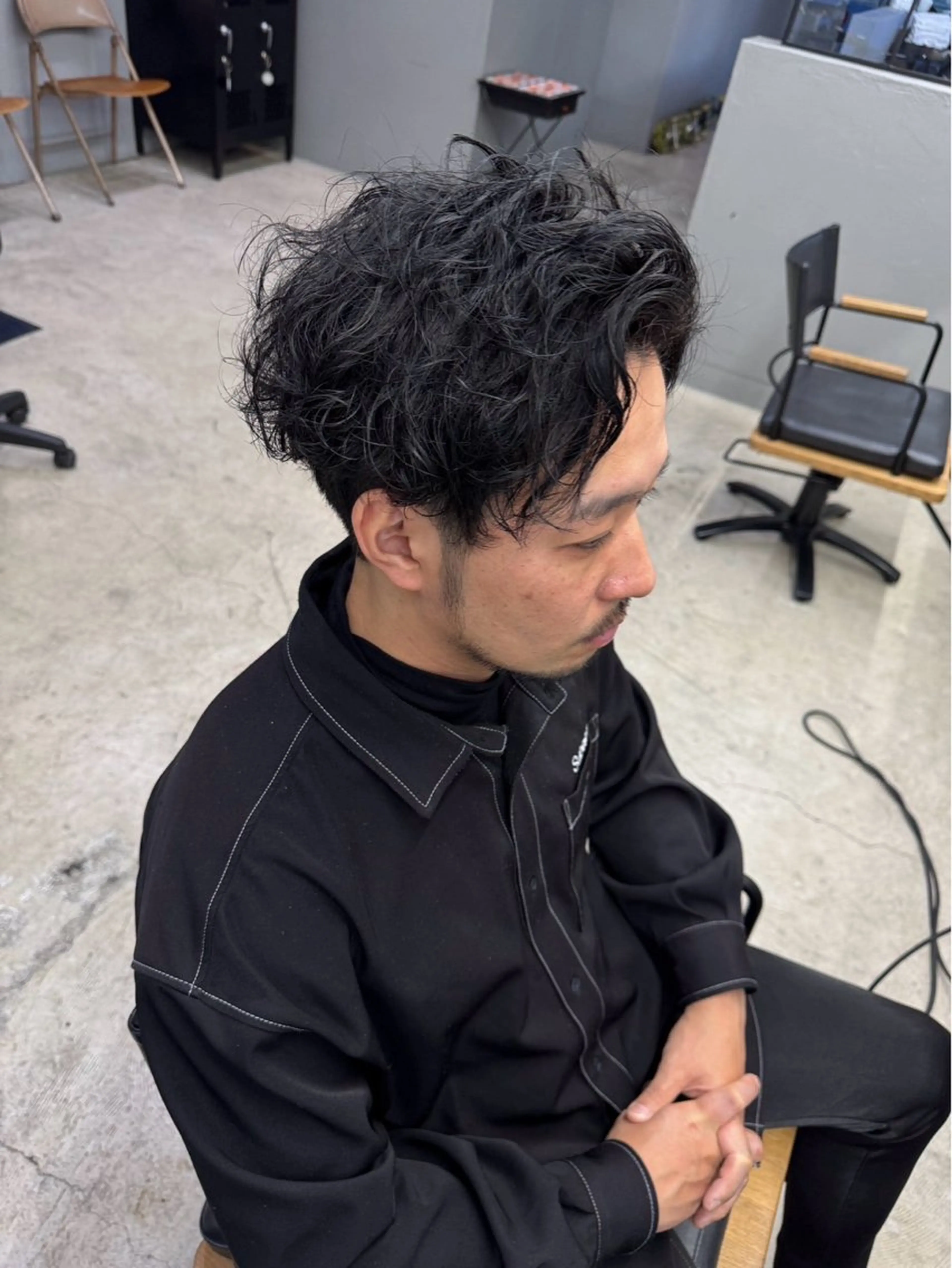 ショート パーマ メンズ カット パーマ メンズ専門サロン wokeのヘアスタイル
