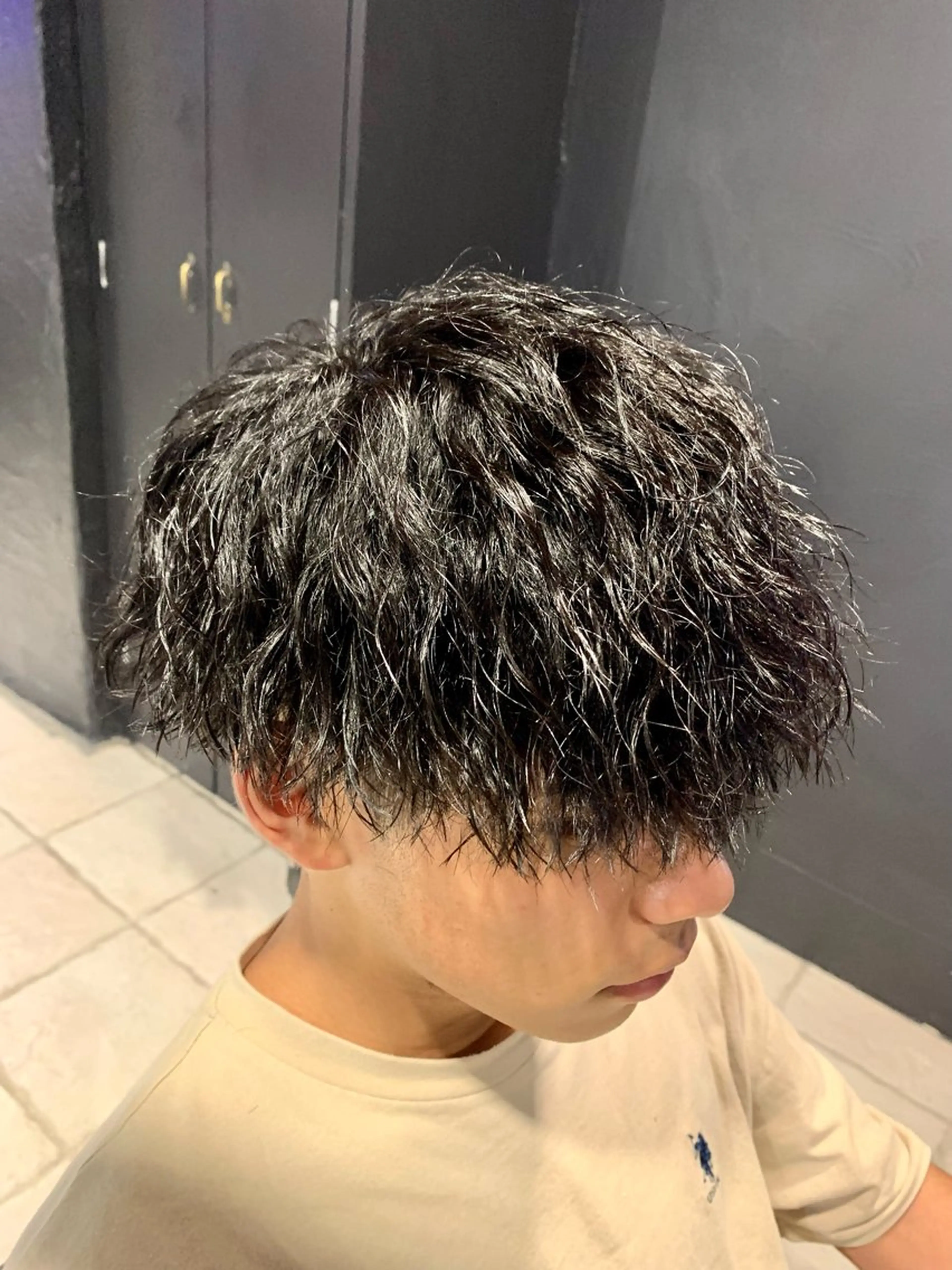 ショート メンズ マッシュ メンズパーマ/難波/ 心斎橋　室園亮佑のヘアスタイル