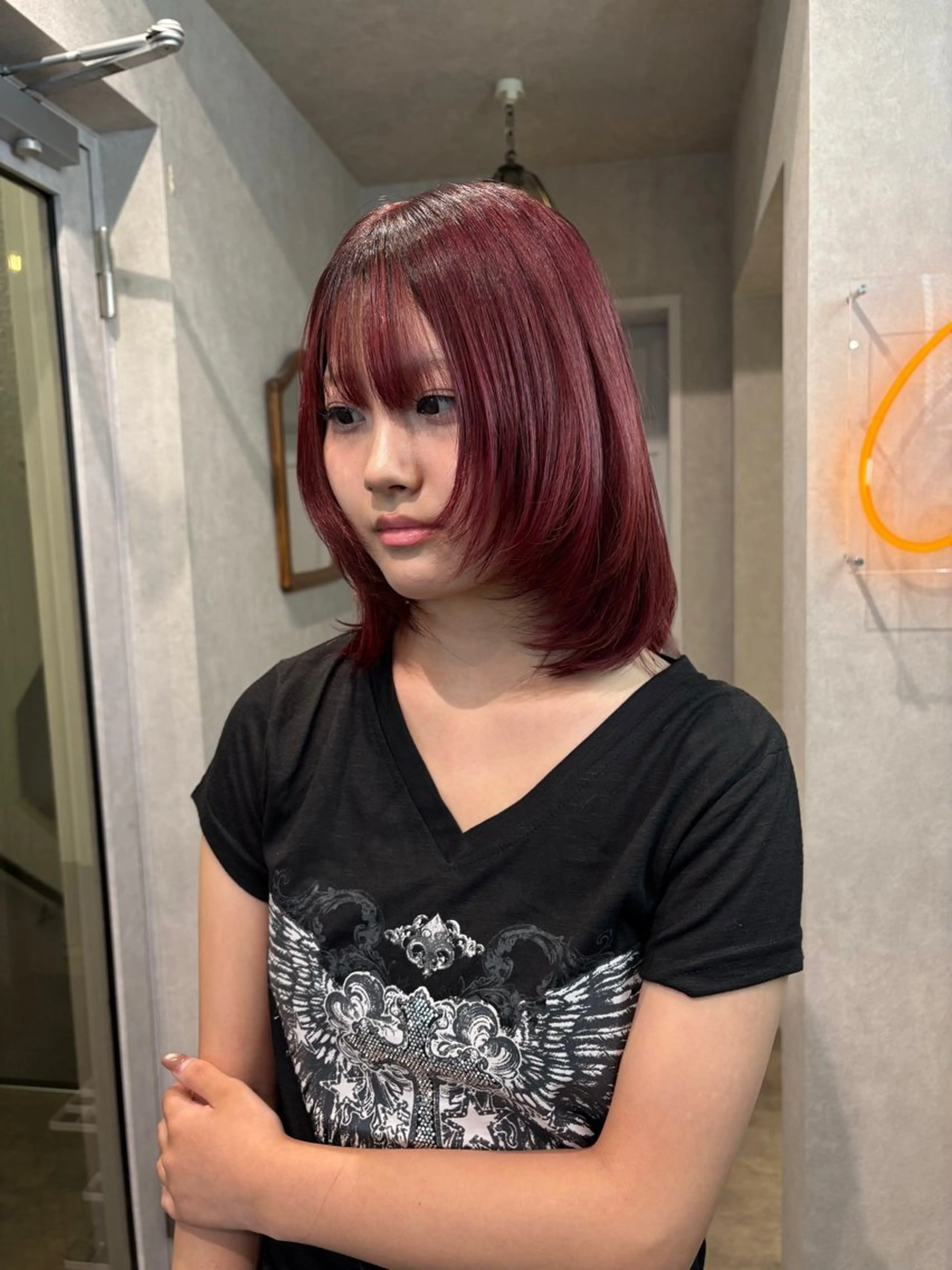 ミディアム カラー カット 透明感モテスタイル 💞SHIORI💞のヘアスタイル