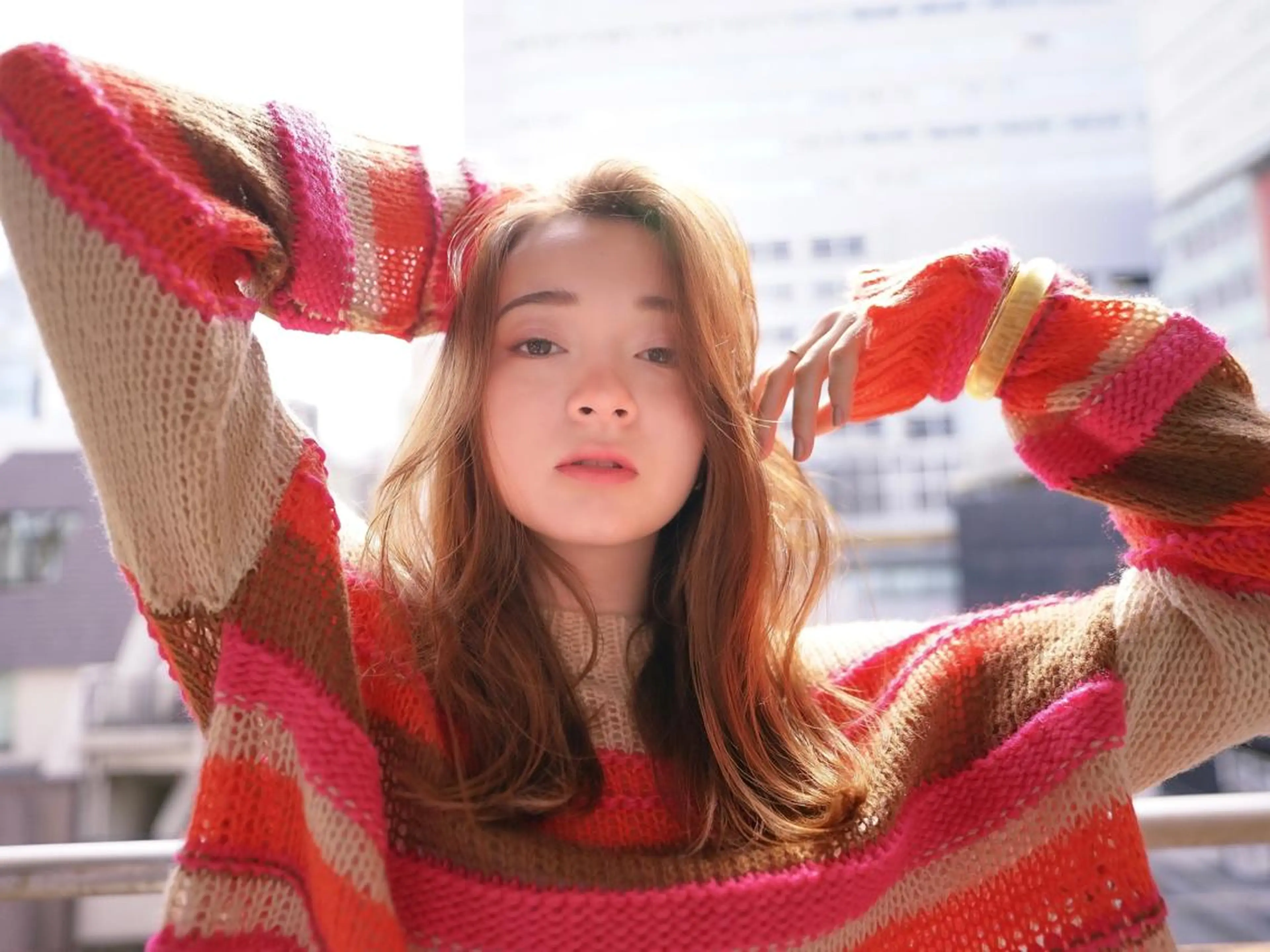 ロング ヘアアレンジ パーマ カラー アディクシーカラー ダブルカラー ハイトーンカラー イルミナカラー 髪質改善 カット パーマ トリートメント 【全席個室サロン】 NUMBER 天王寺のヘアスタイル