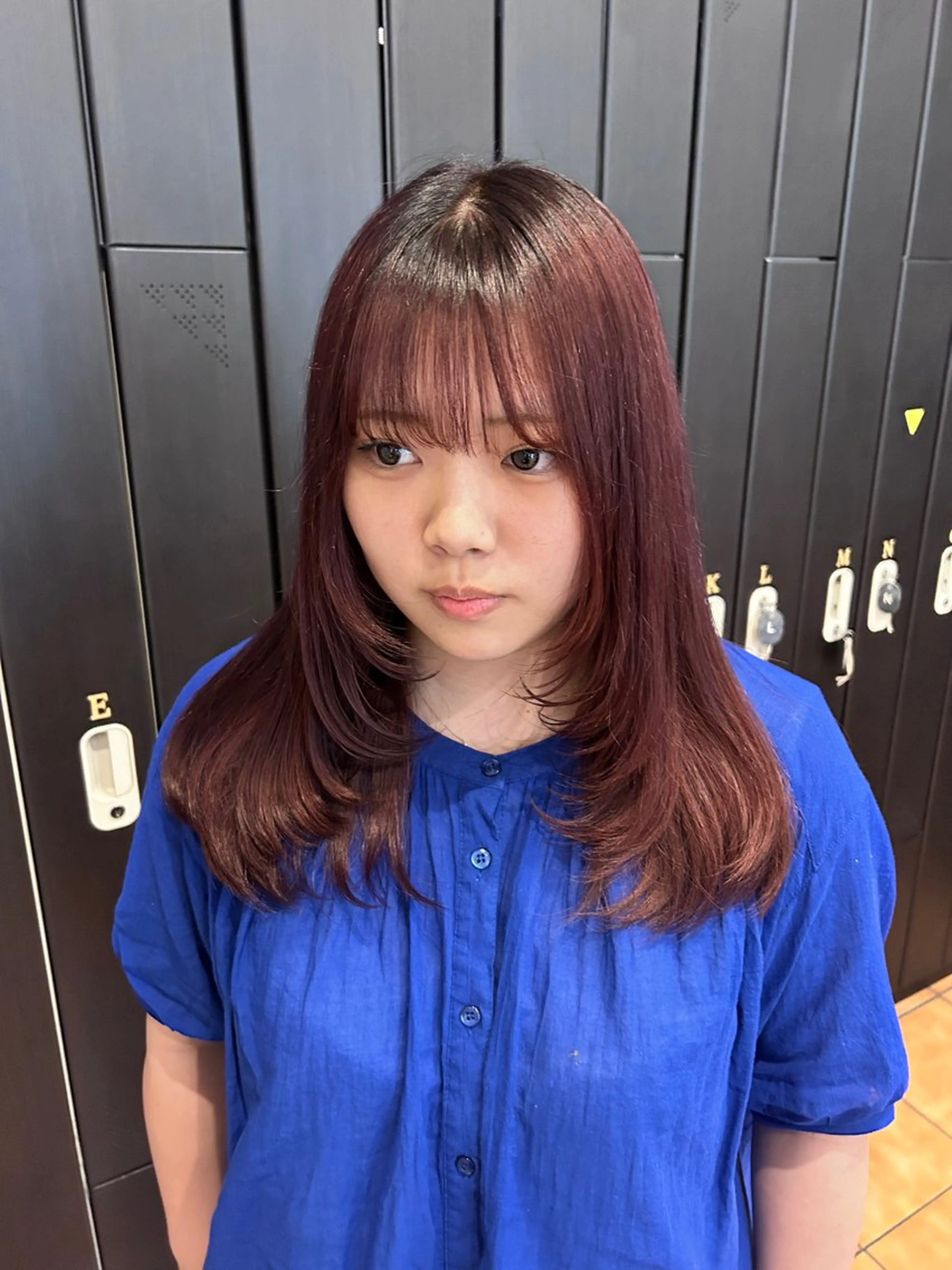 ロング カラー ブリーチ ダブルカラー ブリーチなしカラー レッドカラー ヘアカラー 阪田 真奈未のヘアスタイル